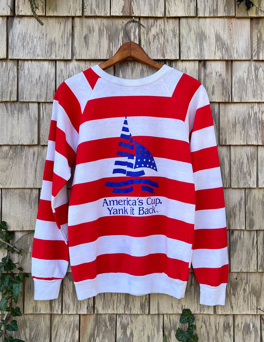 80s America’s Cup ‘Yank it Back’ Raglan Sleeve Crewneck Sweatshirt (S/M)