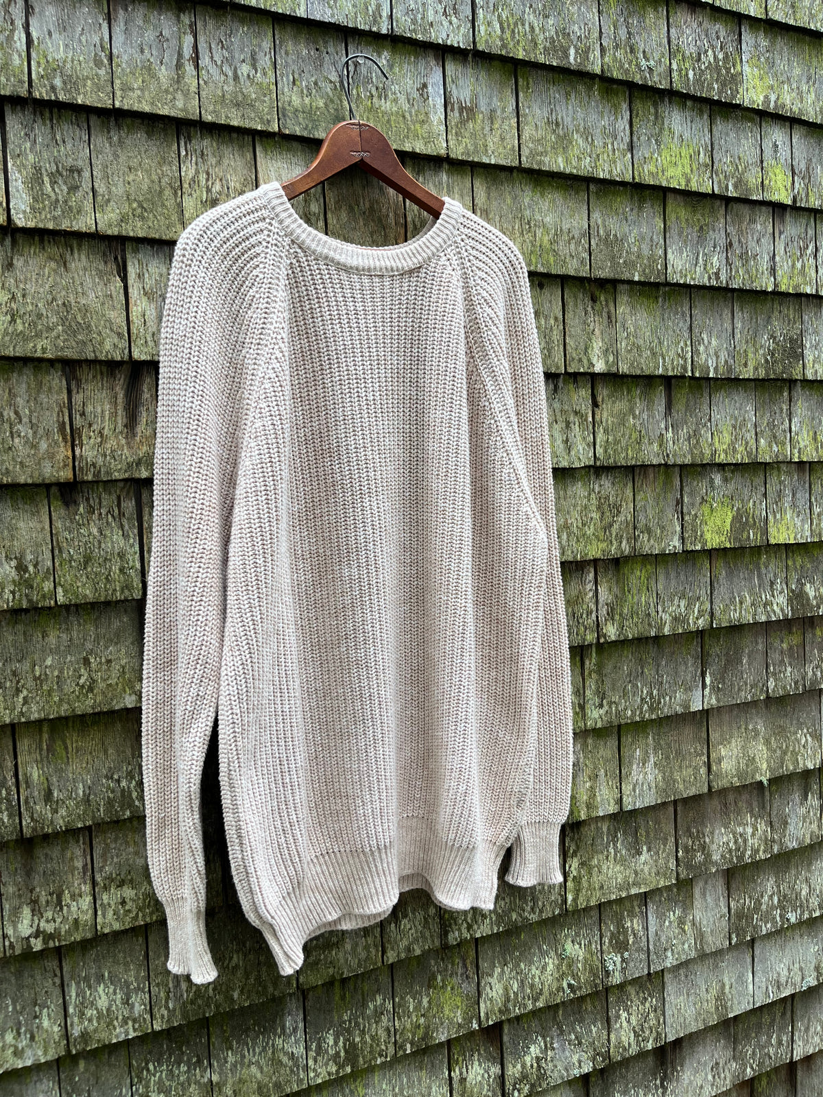 90s L.L. Bean Raglan Sleeve Variegated Cotton Knit Sweater (XL)