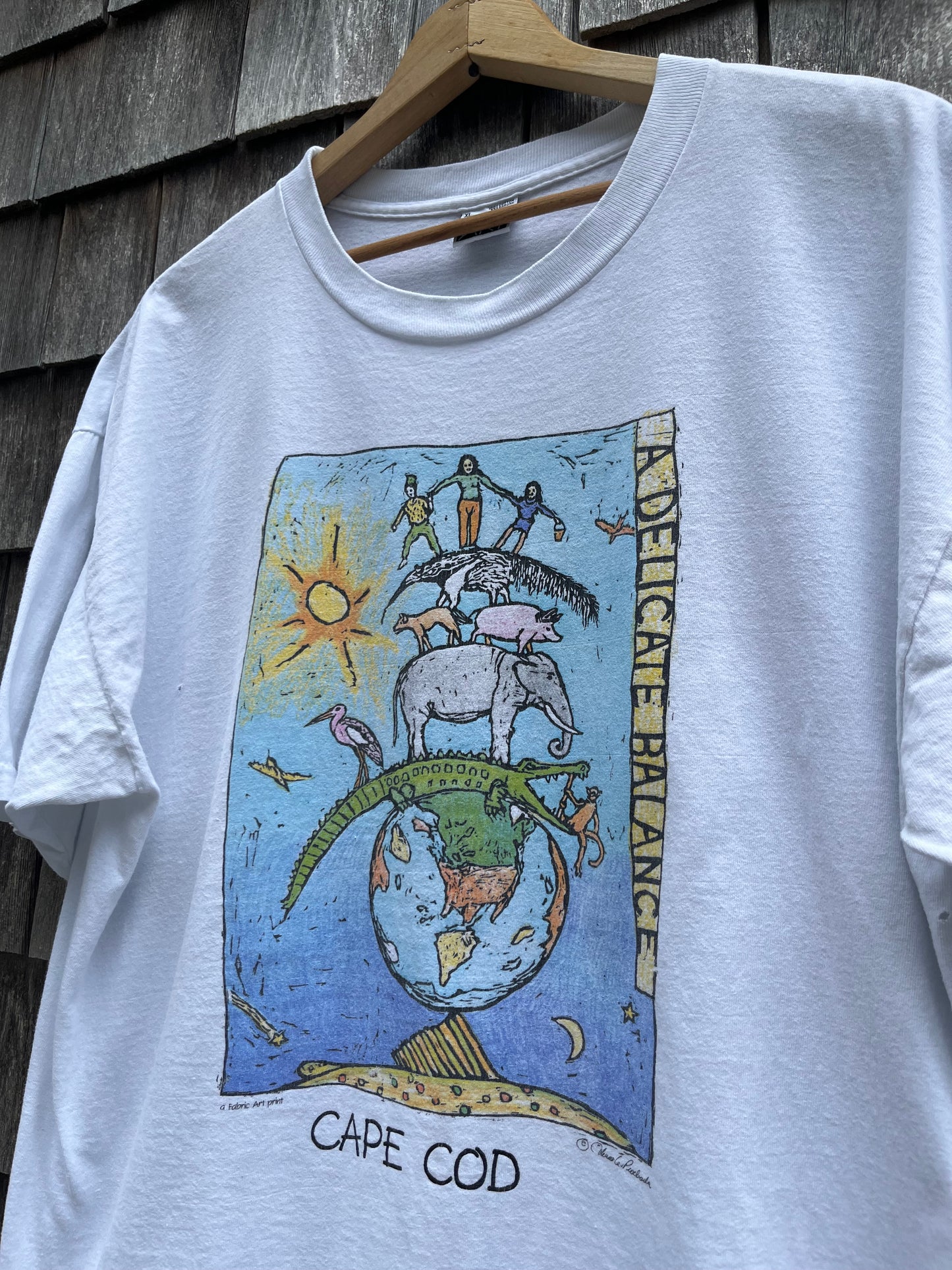 90s Fabric Art Prints Cape Cod 'A Delicate Balance' T-Shirt XL