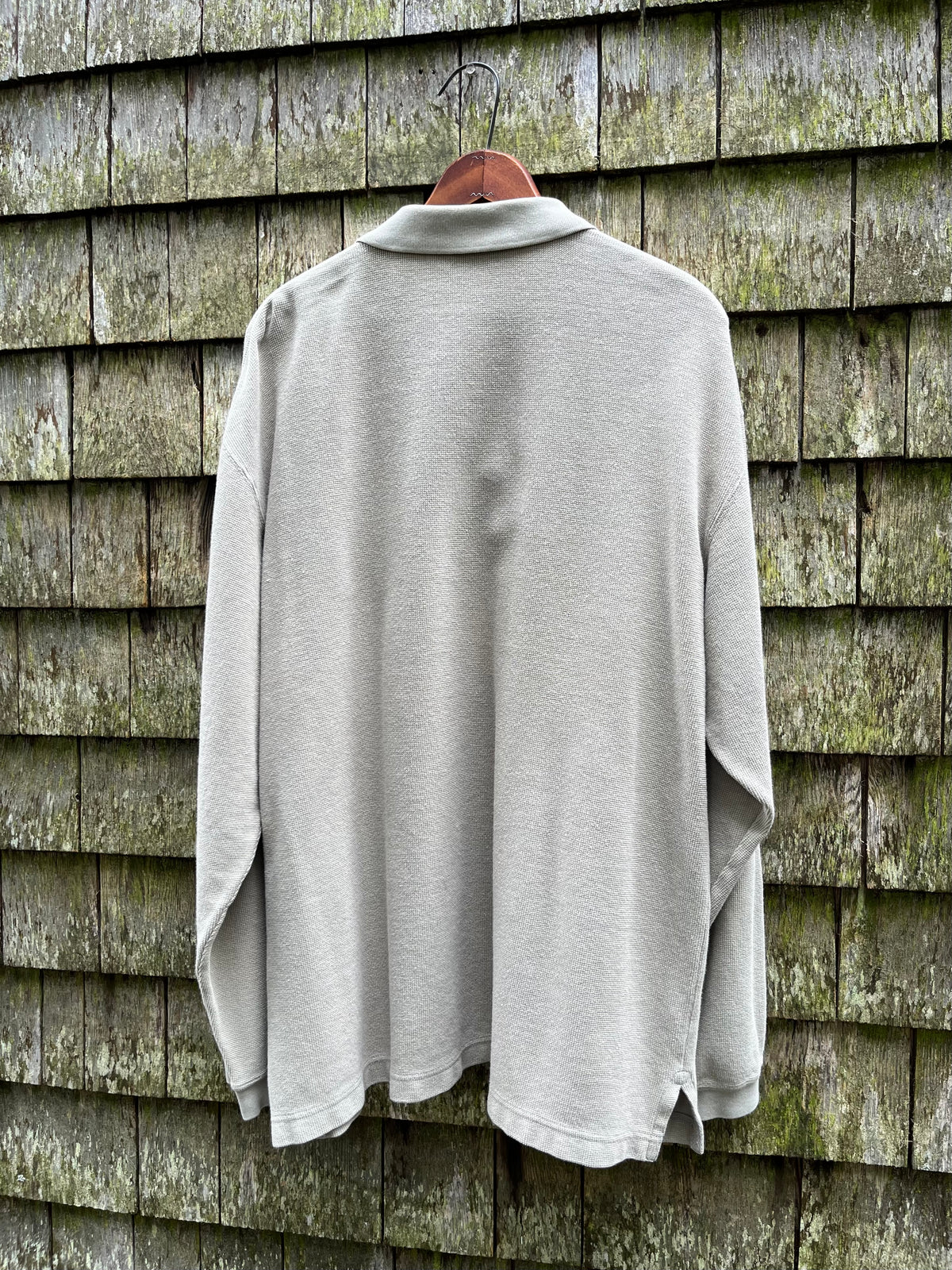 90s Eddie Bauer Pique Cotton Long Sleeve Pocket Polo Shirt (L/XL)