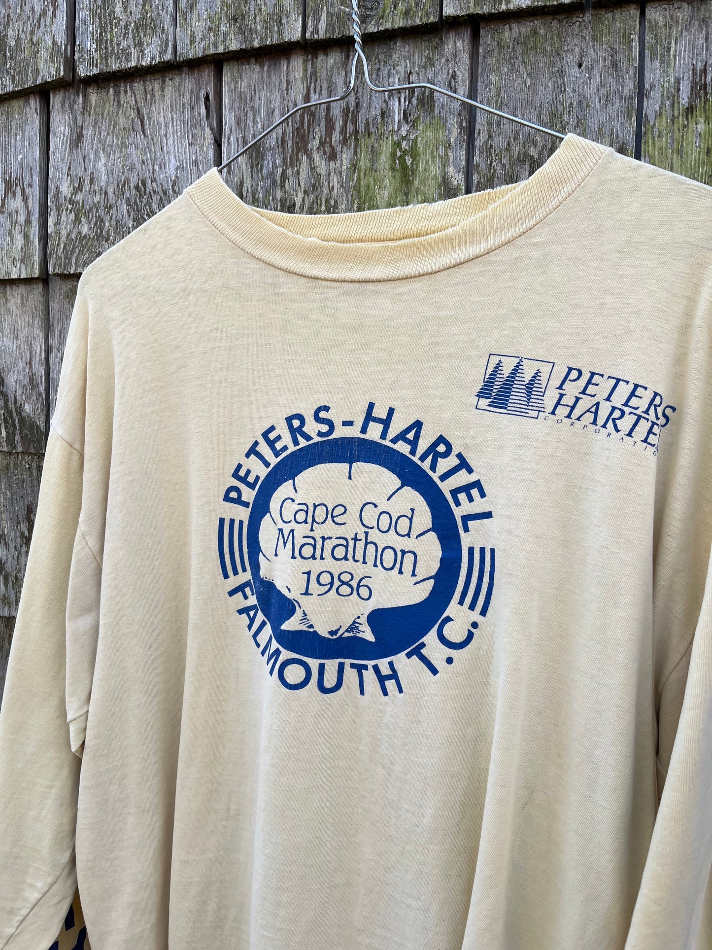 80s Cape Cod Marathon Falmouth Track Club Long Sleeve T-Shirt (L)