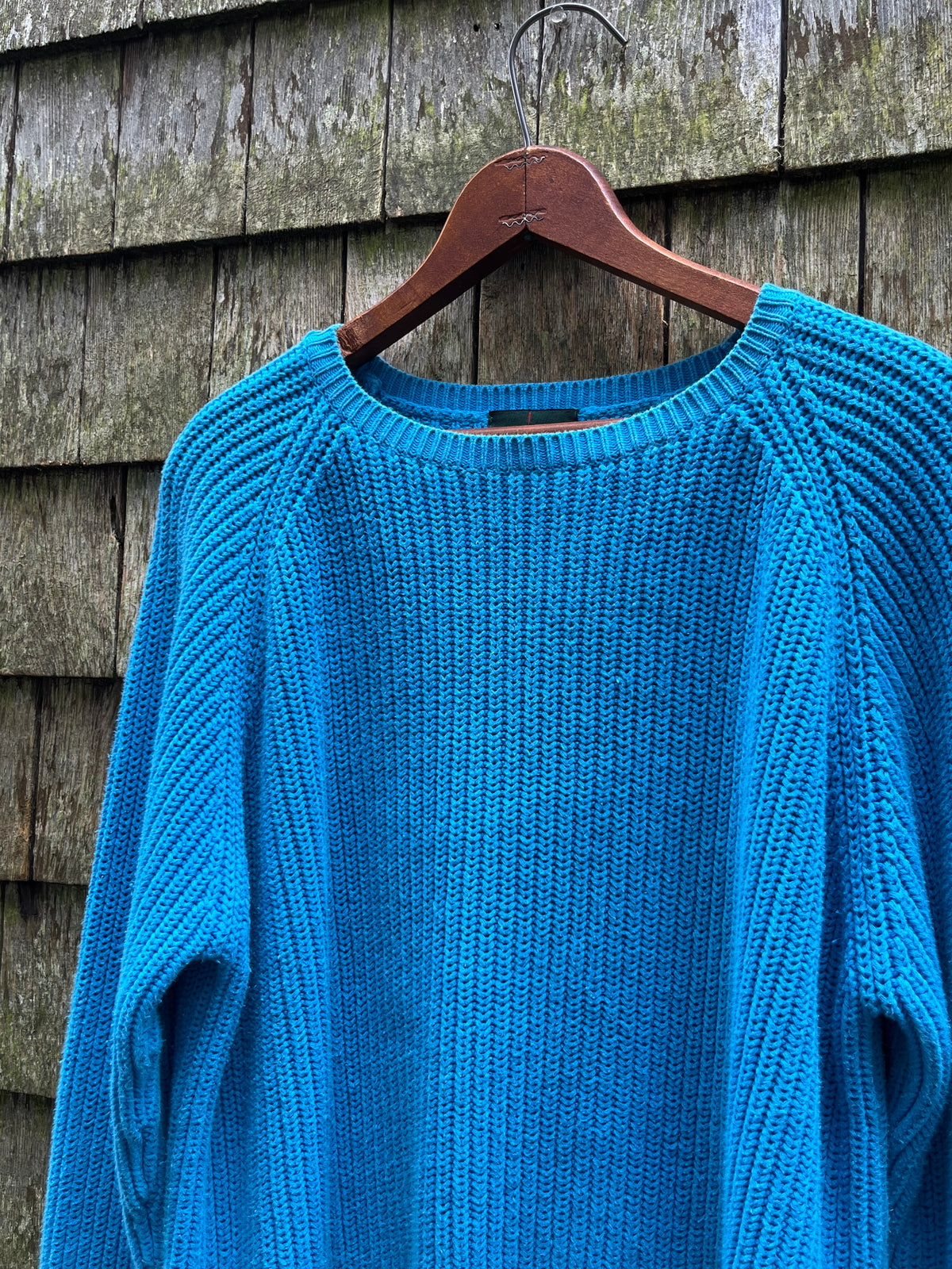 90s J.Crew Raglan Sleeve Shaker Stitch Cotton Knit Sweater (M/L)