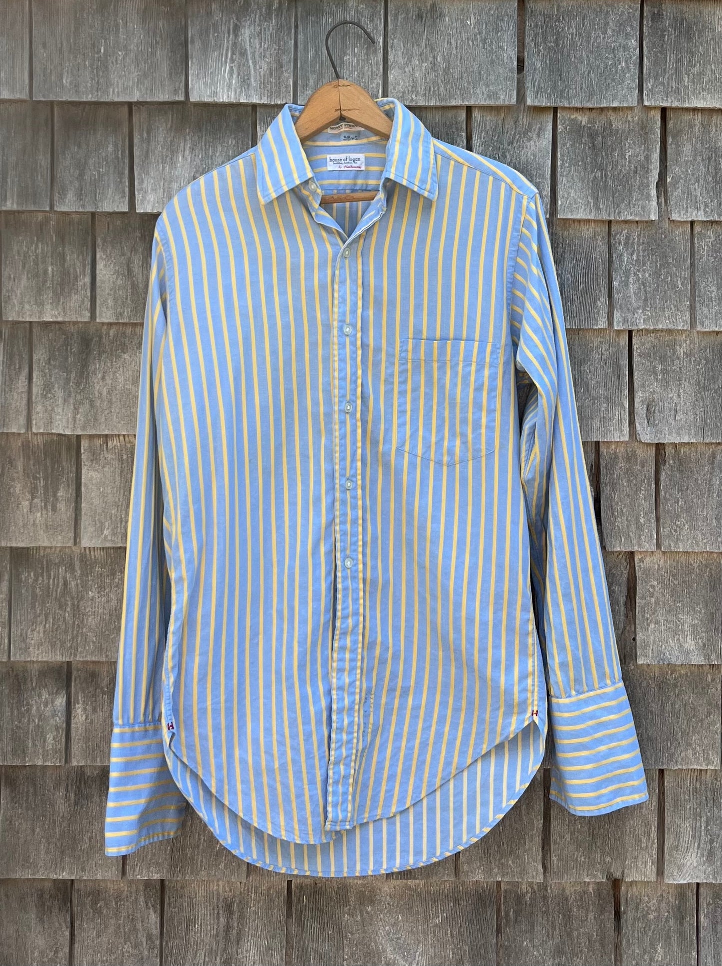 70s Hathaway ‘Monet Stripes’ French Cuff Button Front Shirt (14.5-3)