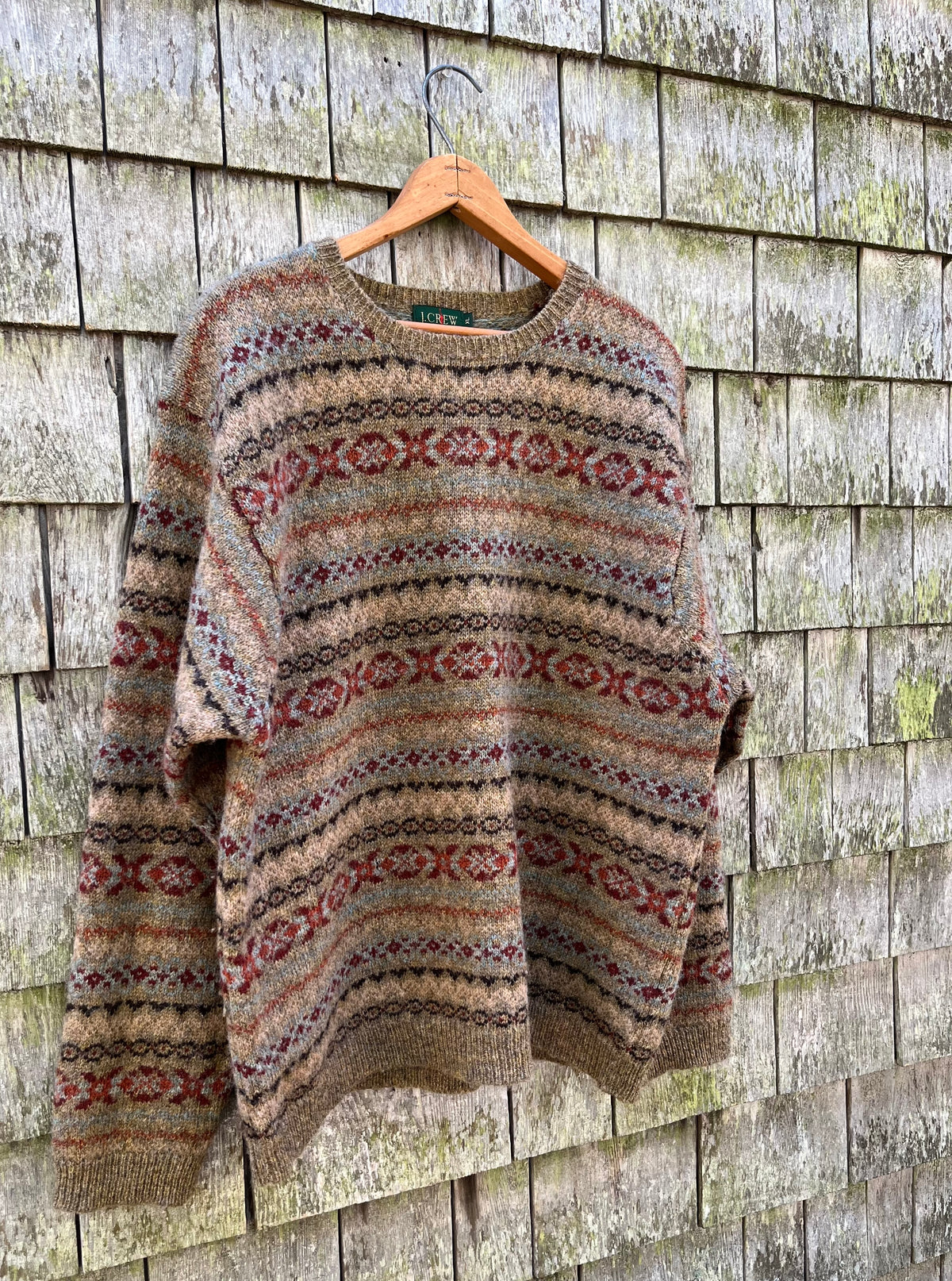 90s J.Crew Fair Isle Knit Wool Sweater (L/XL)
