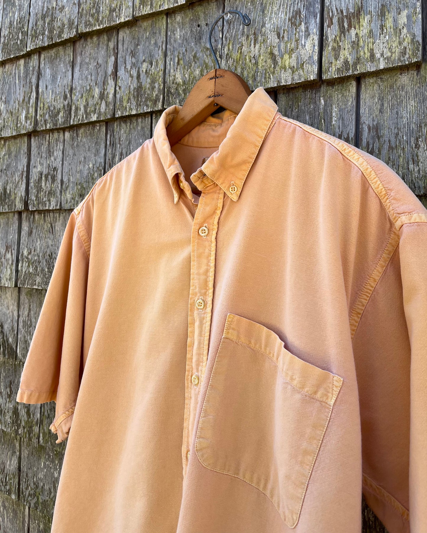 90s Sears & Roebuck Short Sleeve Pigment Dyed Cotton Button Down Shirt (L)