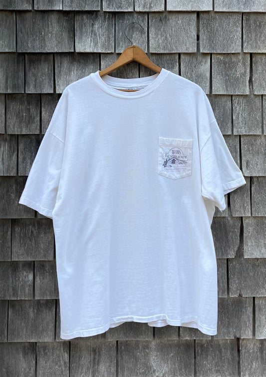 90s Will’s Restaurant Peaks Island Maine Pocket T-Shirt (XL)