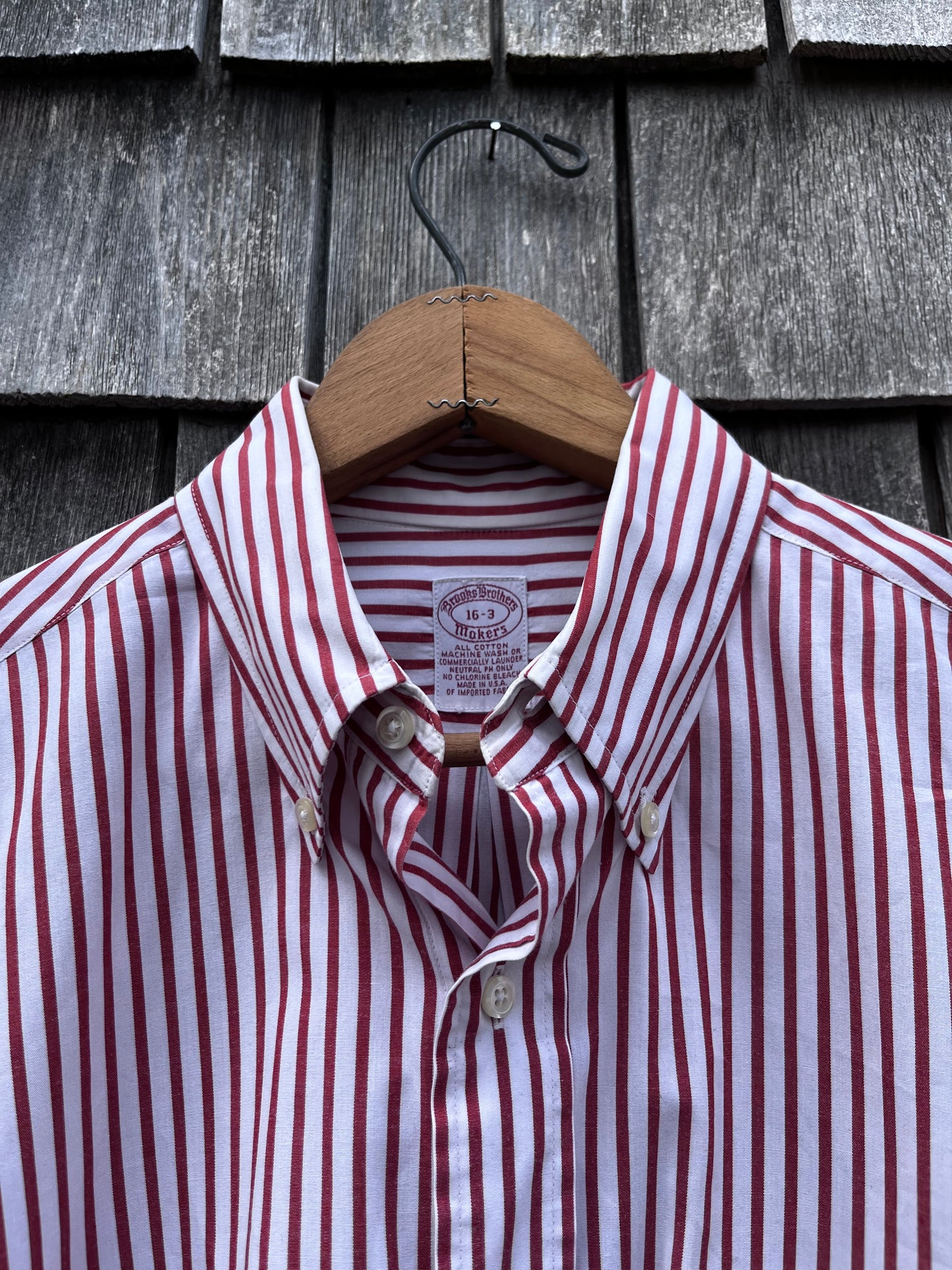 90s Brooks Brothers Makers Candy Stripe Poplin Button Down Shirt (16/3)