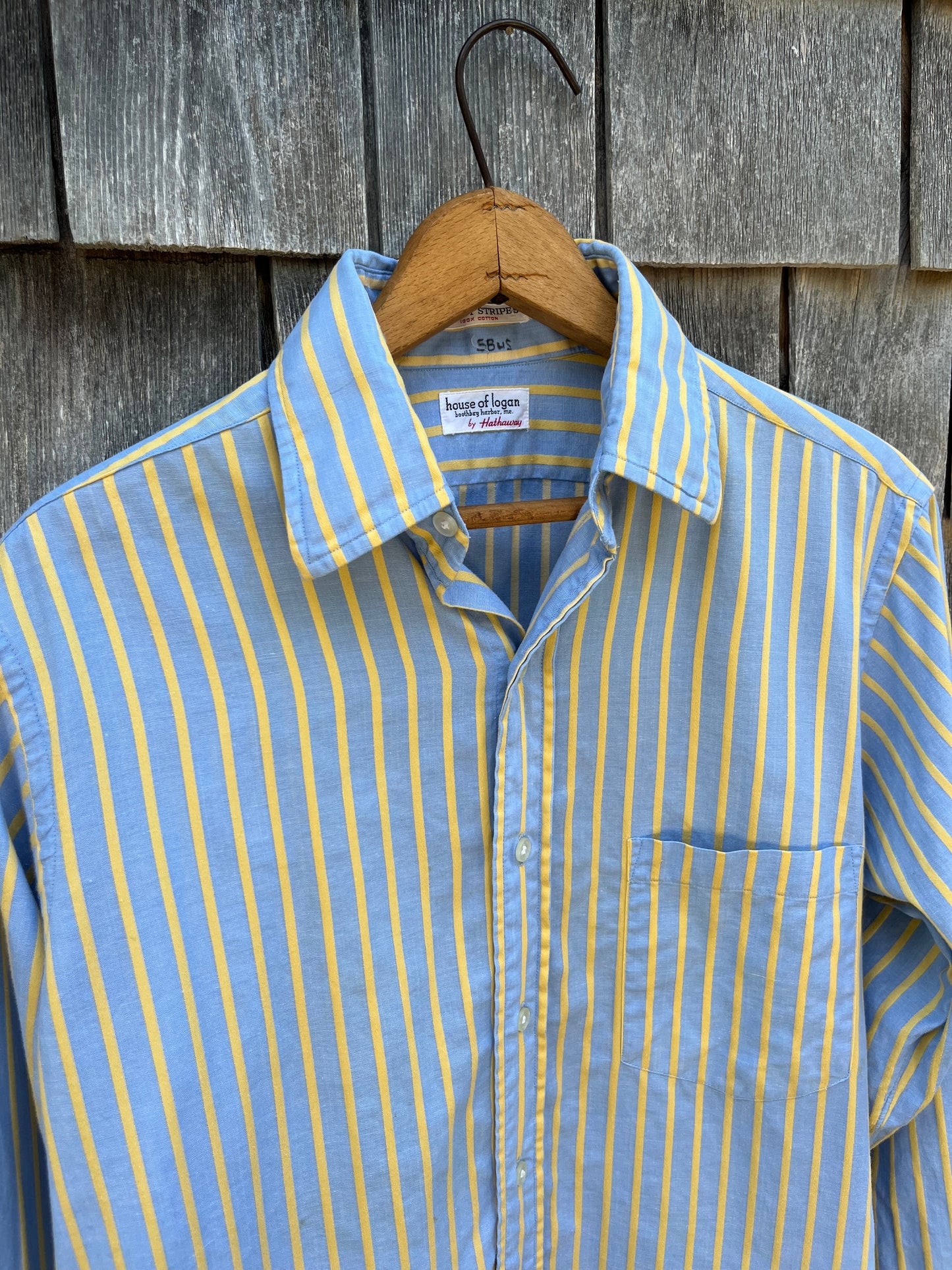 70s Hathaway ‘Monet Stripes’ French Cuff Button Front Shirt (14.5-3)
