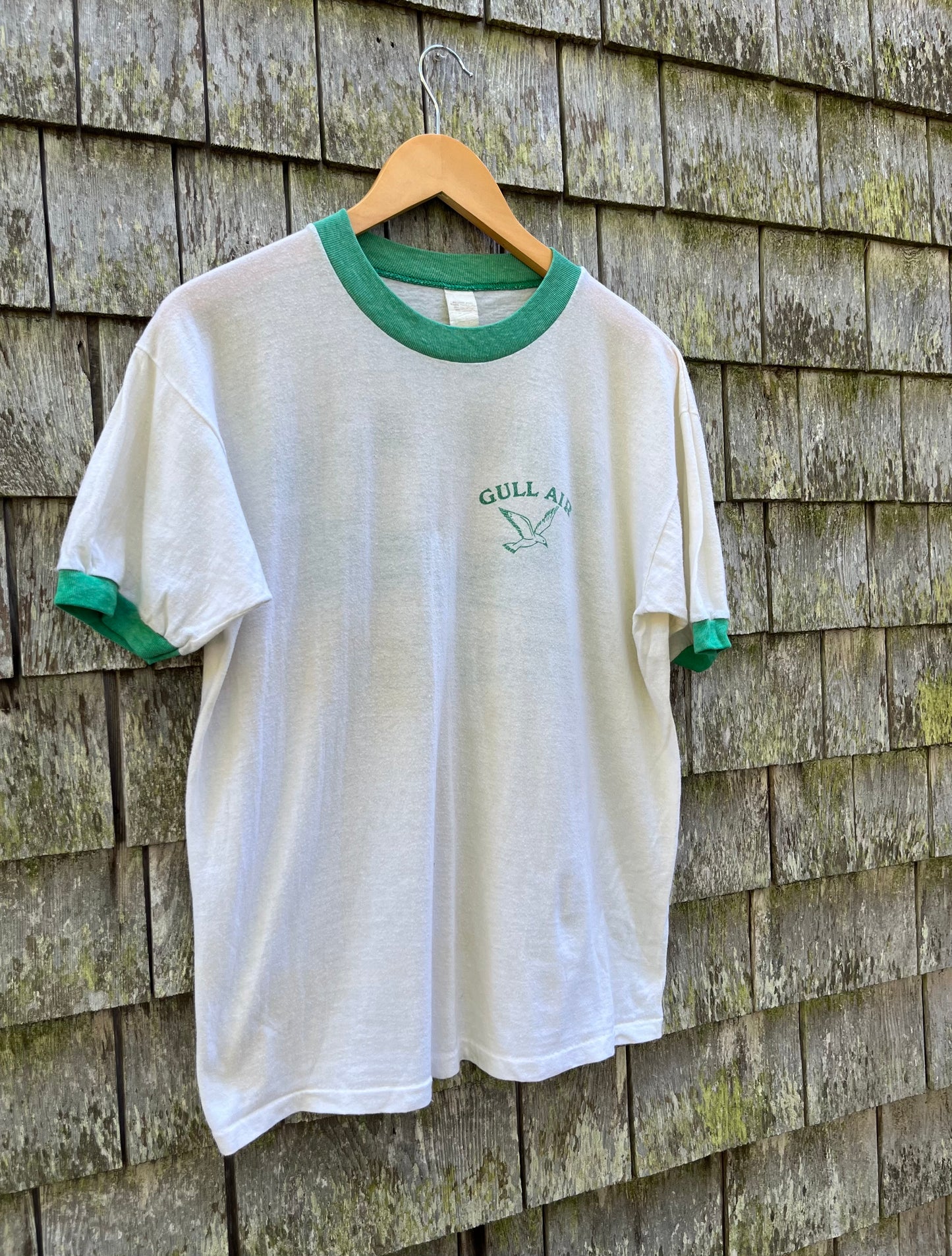 80s Gull Air Hyannis Ringer T-Shirt (M)