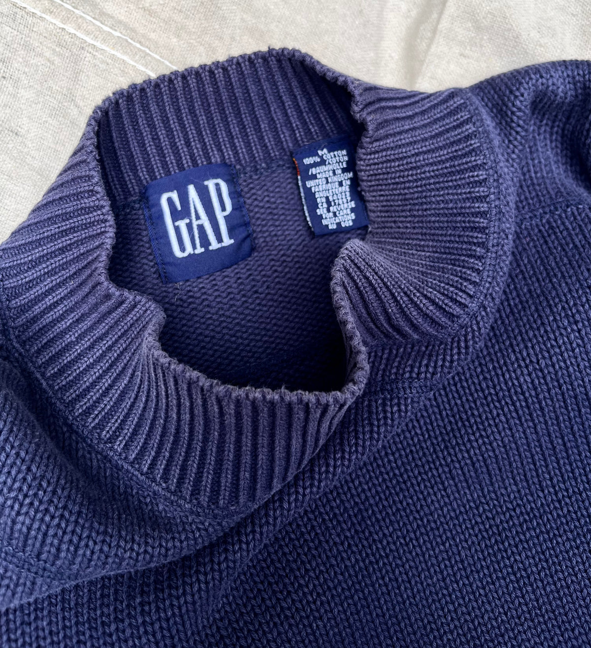 90s GAP Mock Neck Cotton Knit Sweater (L)