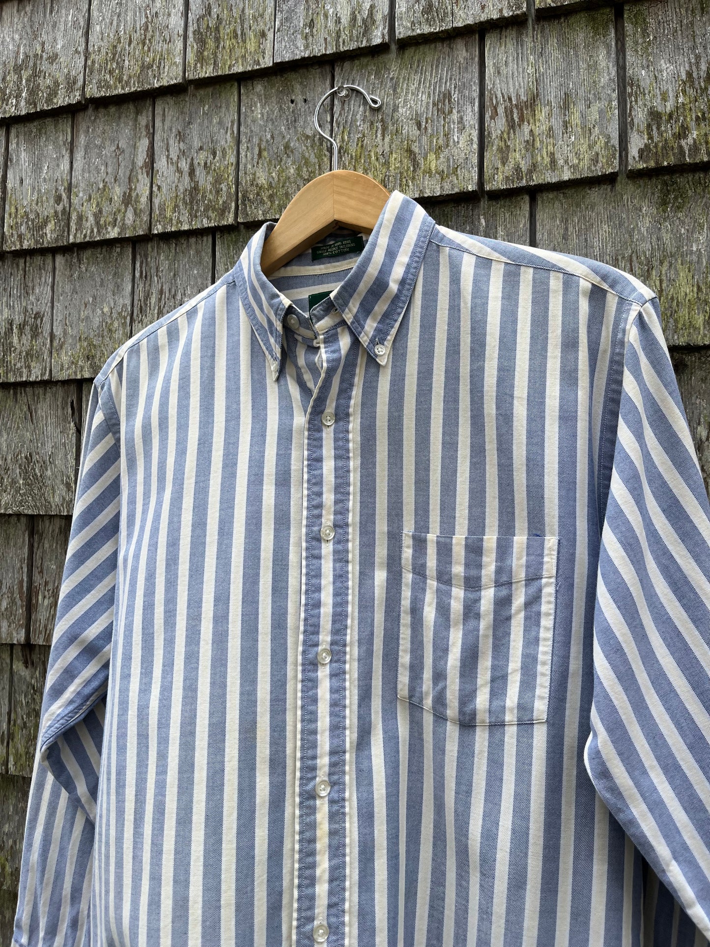 80s J.Crew Bengal Stripe Cotton Oxford Cloth Button Down Shirt (15.5-32)