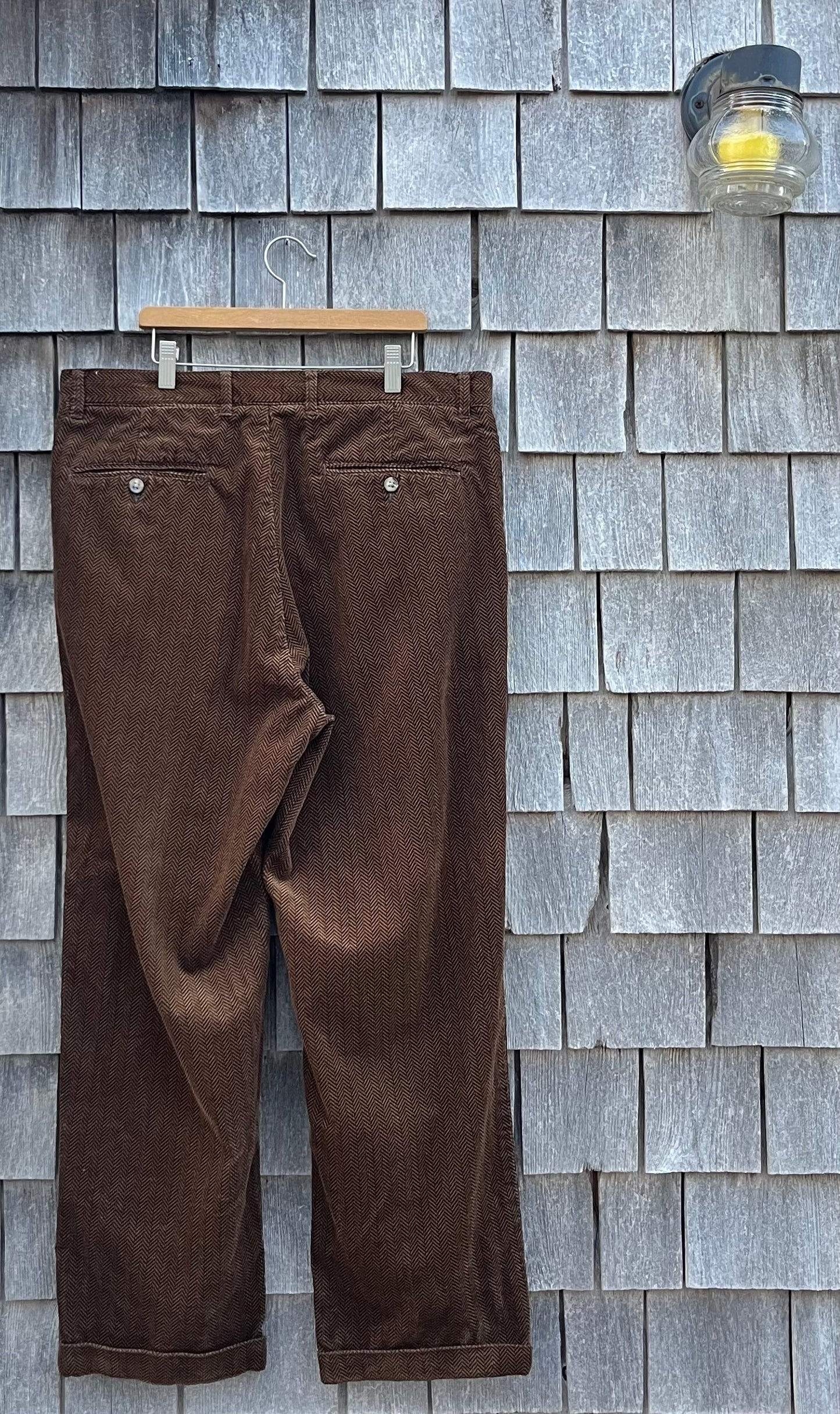 90s Scandia Woods Herringbone Print Cotton Corduroy Pants (36/30)