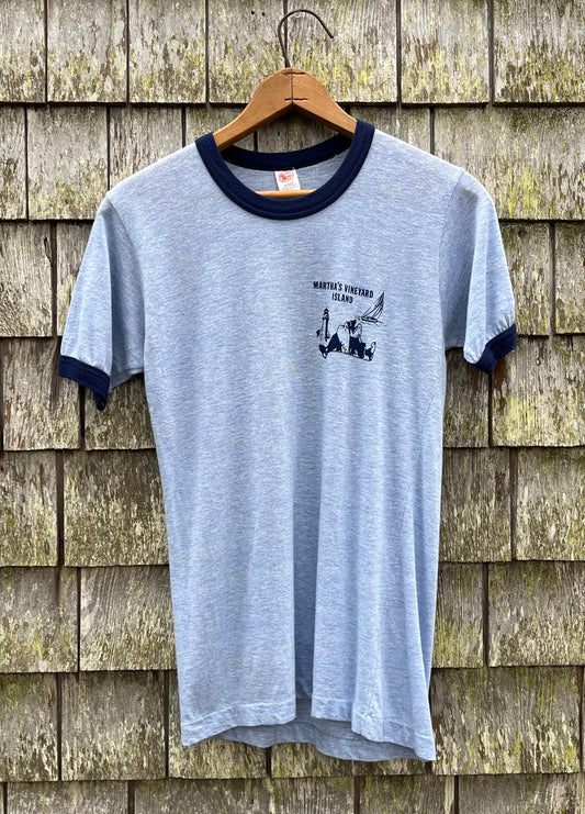 80s Martha’s Vineyard Island Ringer T-Shirt (XS)