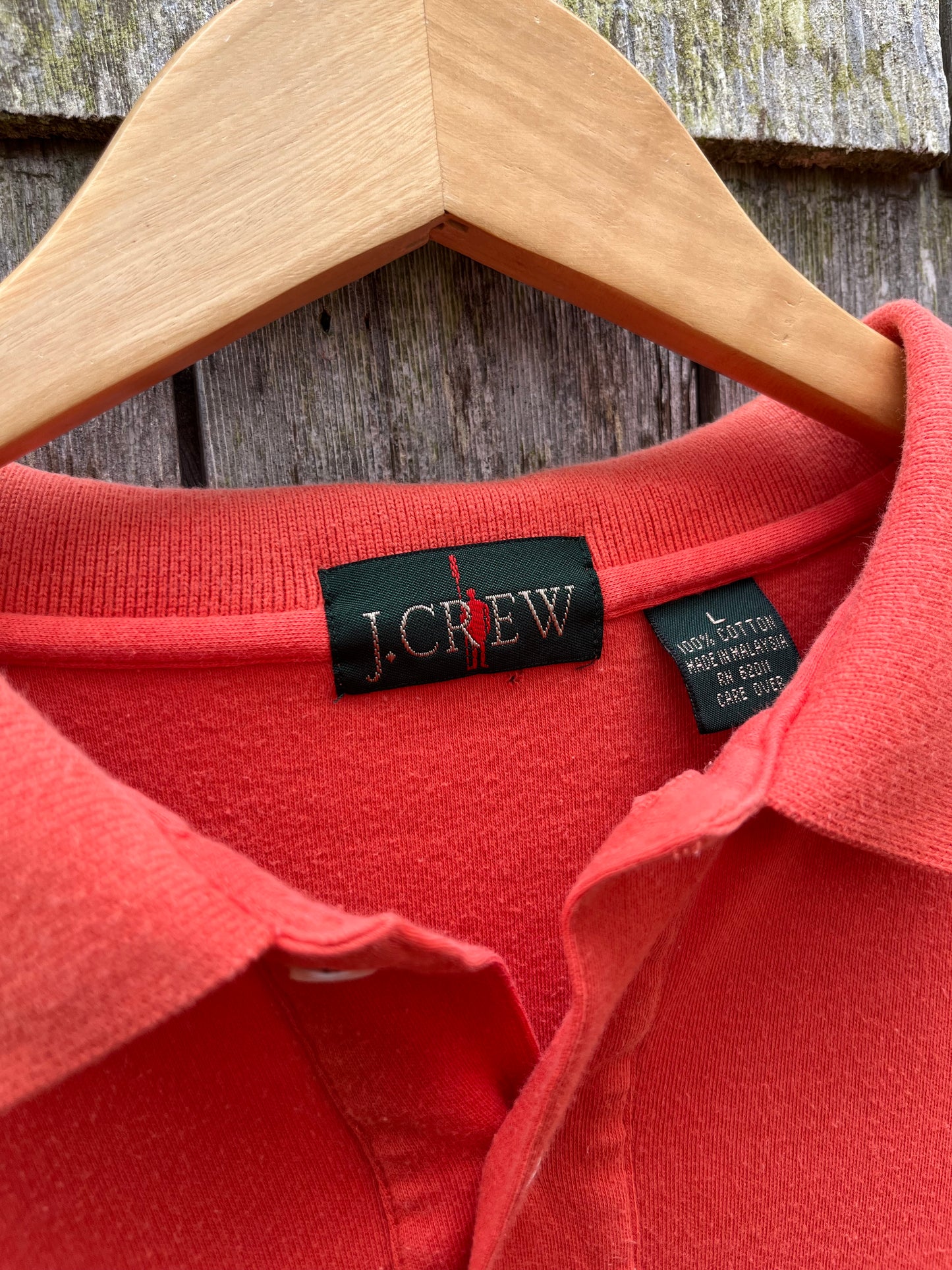 90s J.Crew Cotton Long Sleeve Polo Shirt (XL)