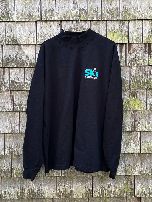 90s Nobby Shop ‘Ski Nantucket’ Mock Neck shirt (XL)