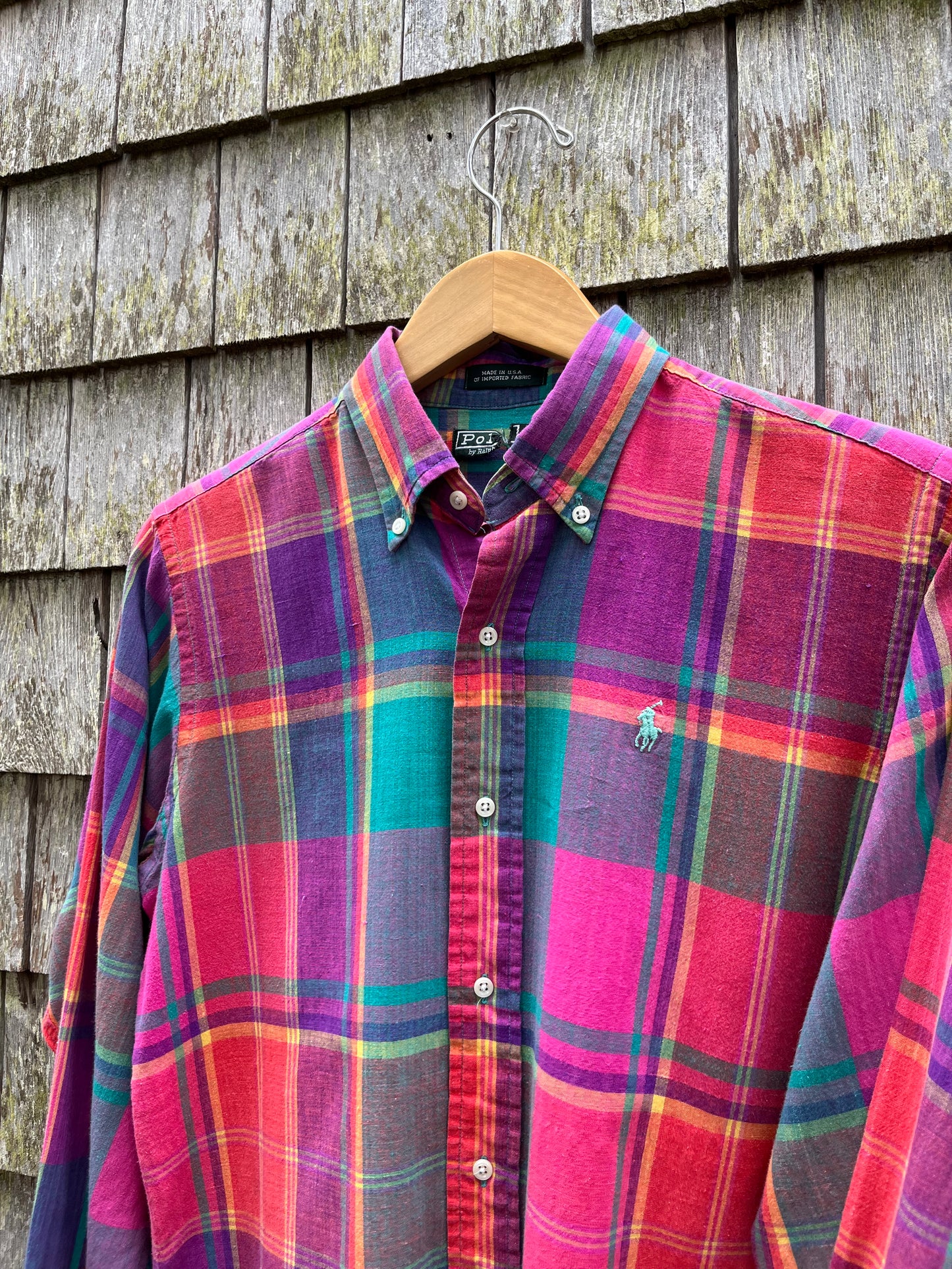 90s Polo Ralph Lauren Cotton Madras Button Down Shirt (S/M)