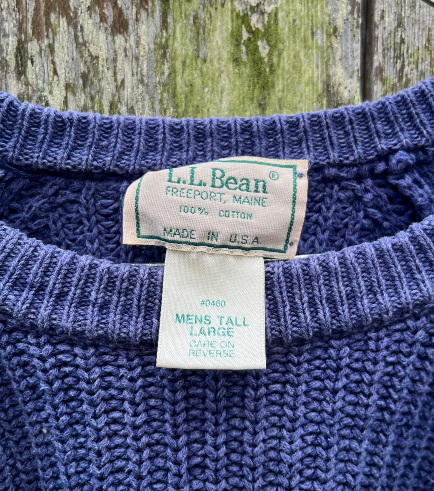 90s L.L. Bean ‘Blue Jeans’ Knit Cotton Sweater (XL)