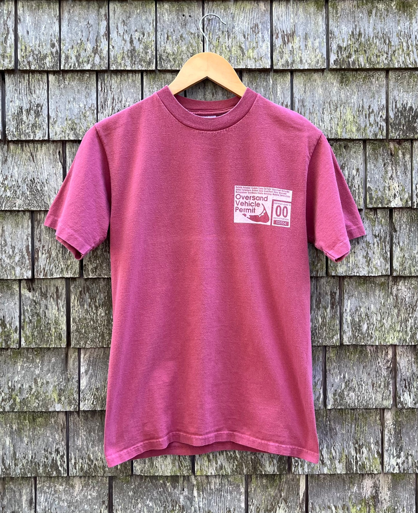 00s Nantucket Oversand Vehicle Permit Pigment Dye T-Shirt (S)