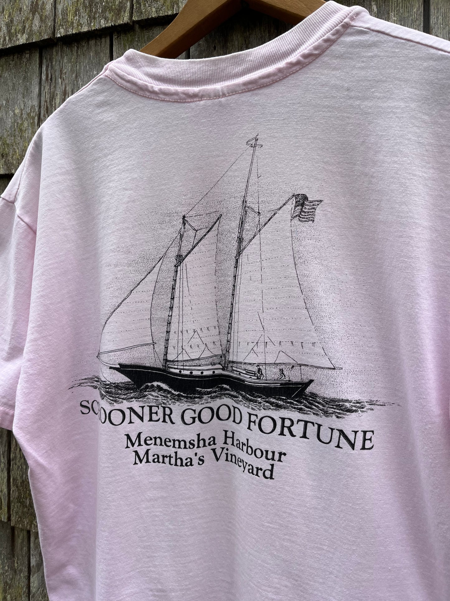 90s Schooner Good Fortune Menemsha Martha’s Vineyard T-Shirt (M)