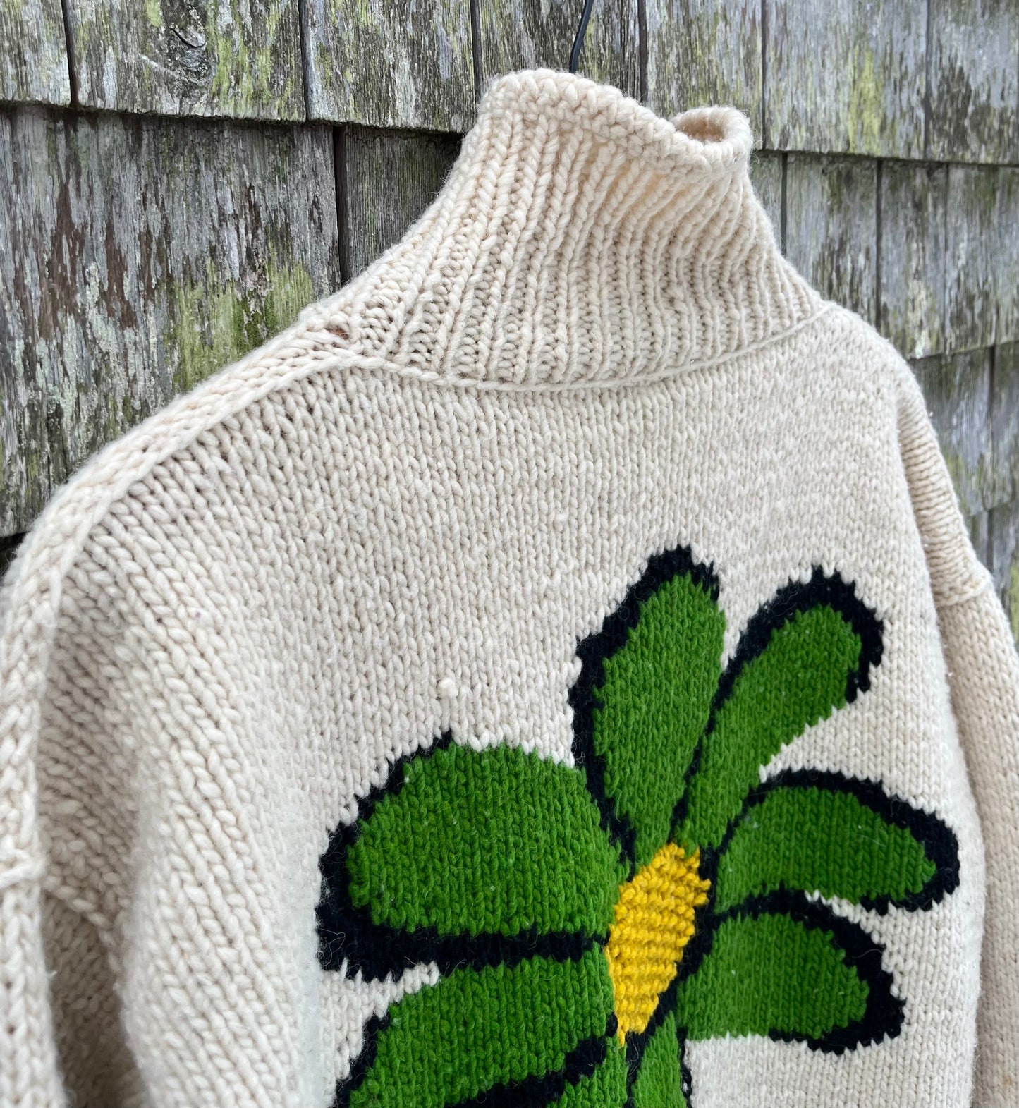 90s Rycchay Ecuador Wool Handknit Full Zip Sweater (L/XL)