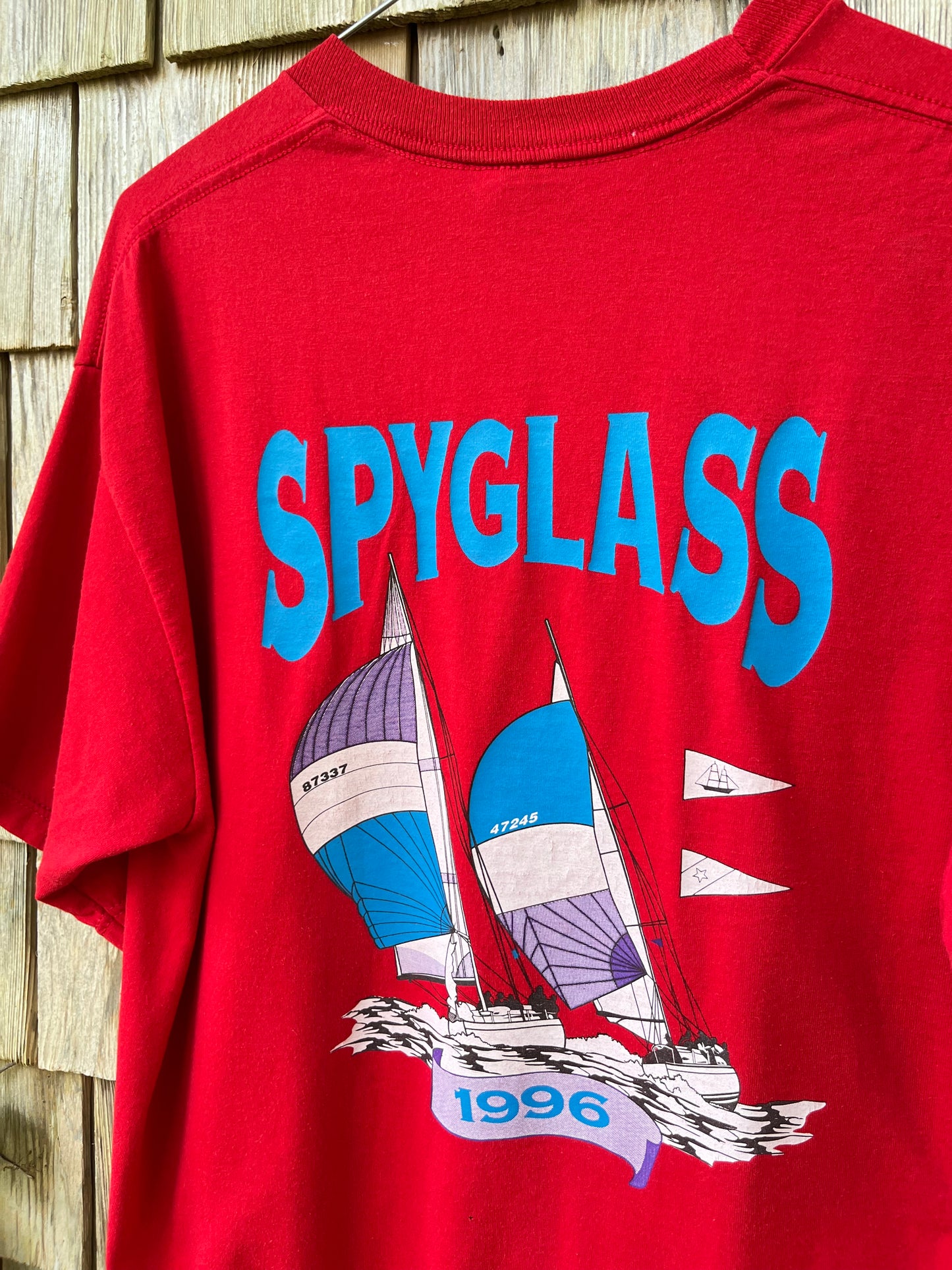 90s Spyglass Sailing Race California Pocket T-Shirt (L)