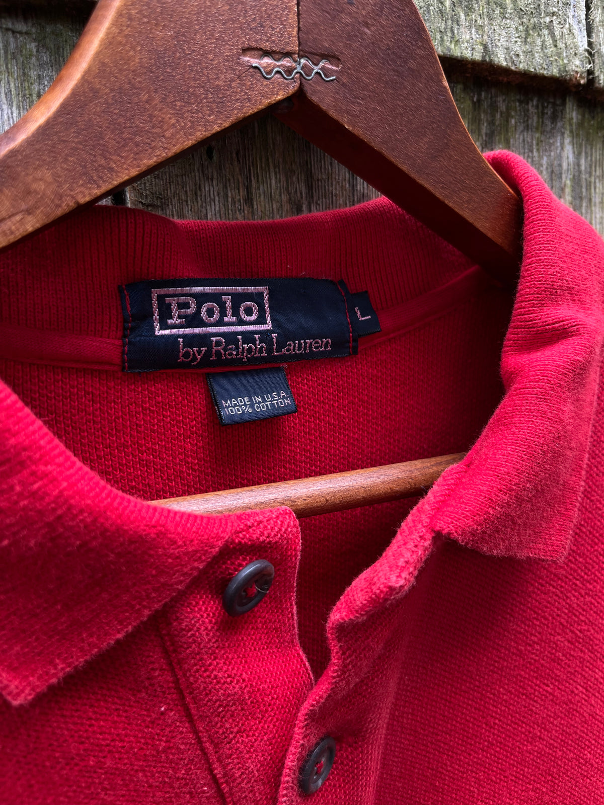 90s Polo Ralph Lauren Heavyweight Long Sleeve Polo Shirt (L)
