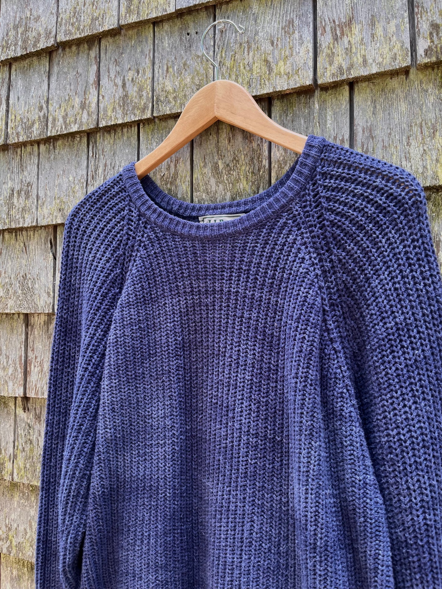 90s L.L. Bean ‘Blue Jean’ Cotton Knit Sweater (S/M)