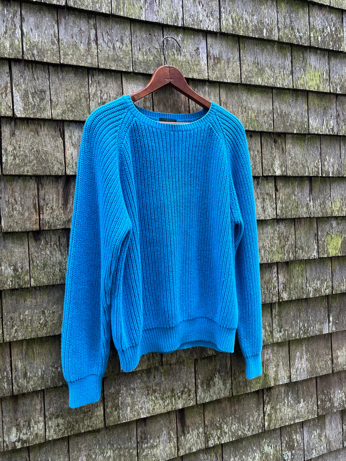 90s J.Crew Raglan Sleeve Shaker Stitch Cotton Knit Sweater (M/L)