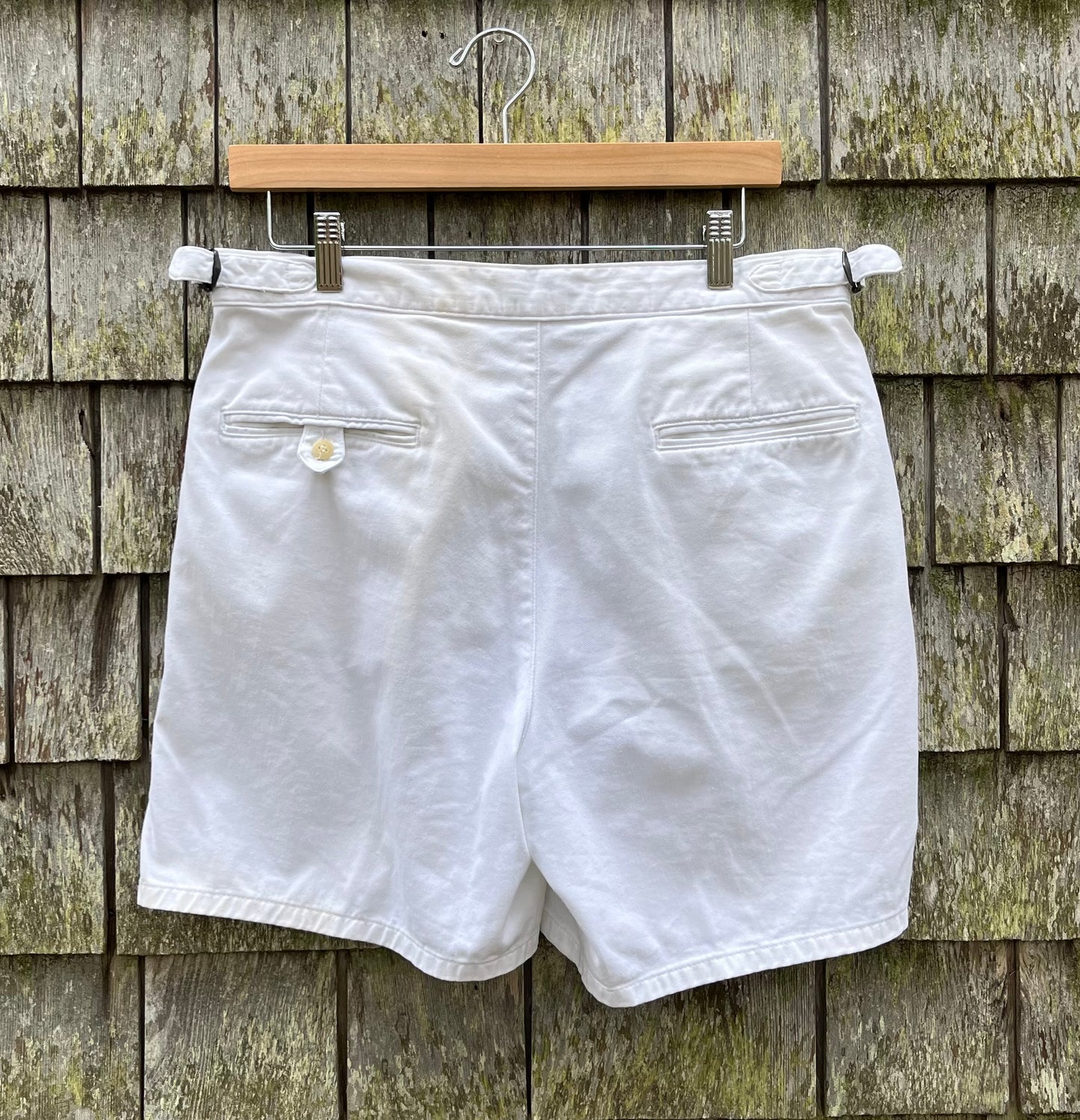 90s Polo Ralph Lauren Pleated Cotton Twill Buckle Adjust Shorts (32/6”)