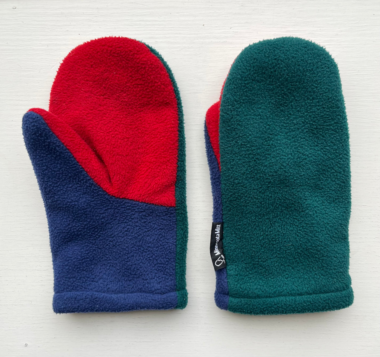 90s Minnesota Mitts Colorblock Polarfleece Mittens (Large)