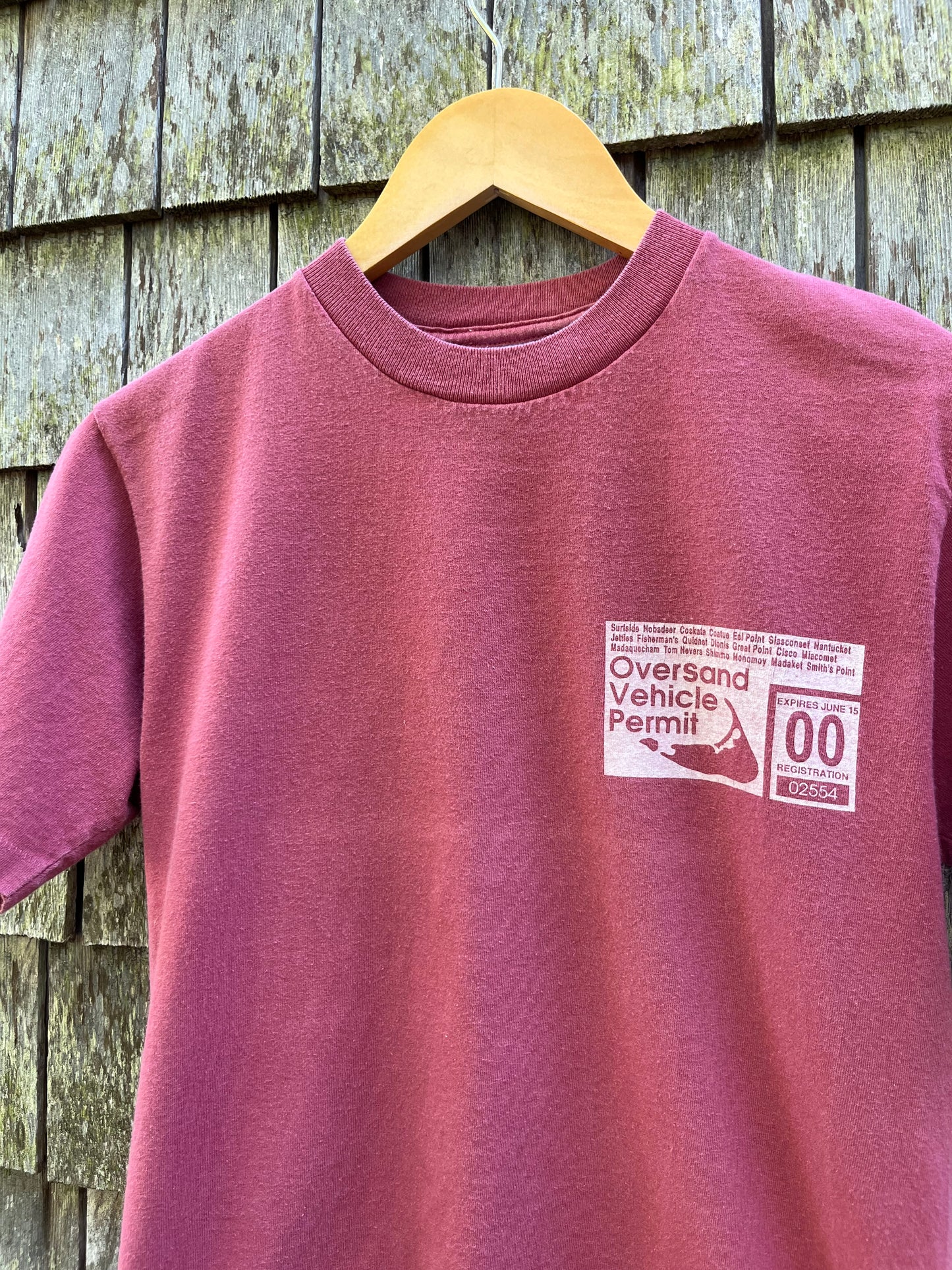 00s Nantucket Oversand Vehicle Permit Pigment Dye T-Shirt (S)