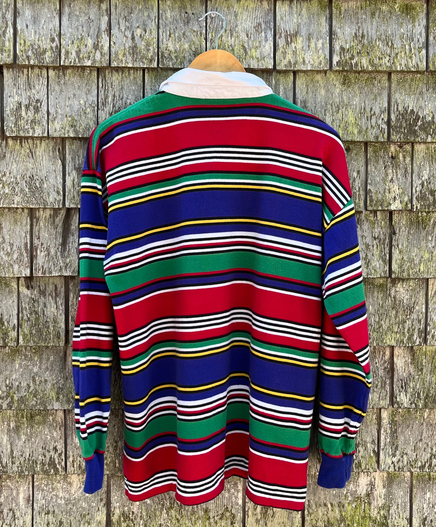 90s J.Crew Multi Stripe Cotton Rugby Shirt (L)