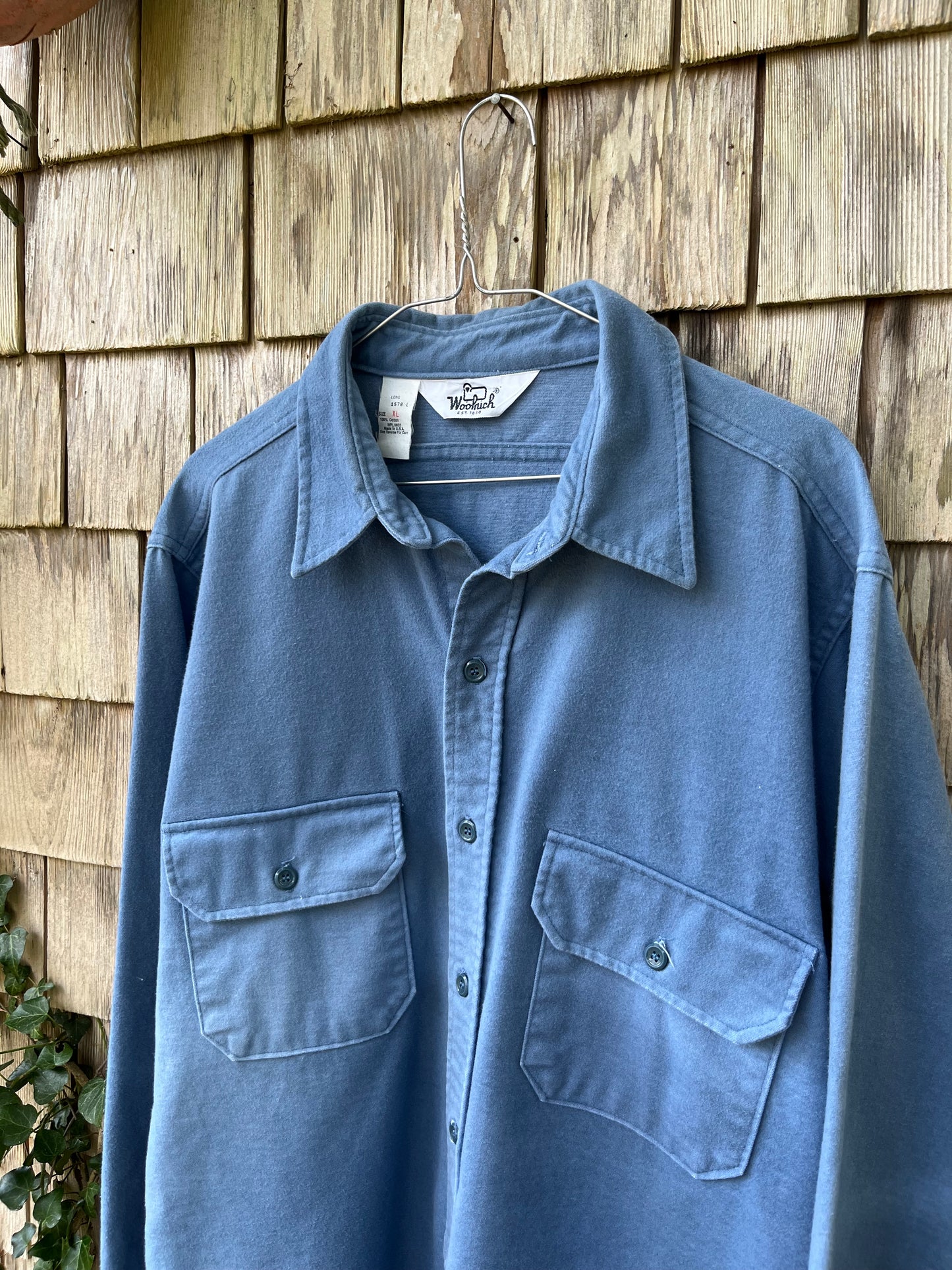 80s Woolrich Cotton Chamois Flannel Button Front Shirt (XL/XXL)