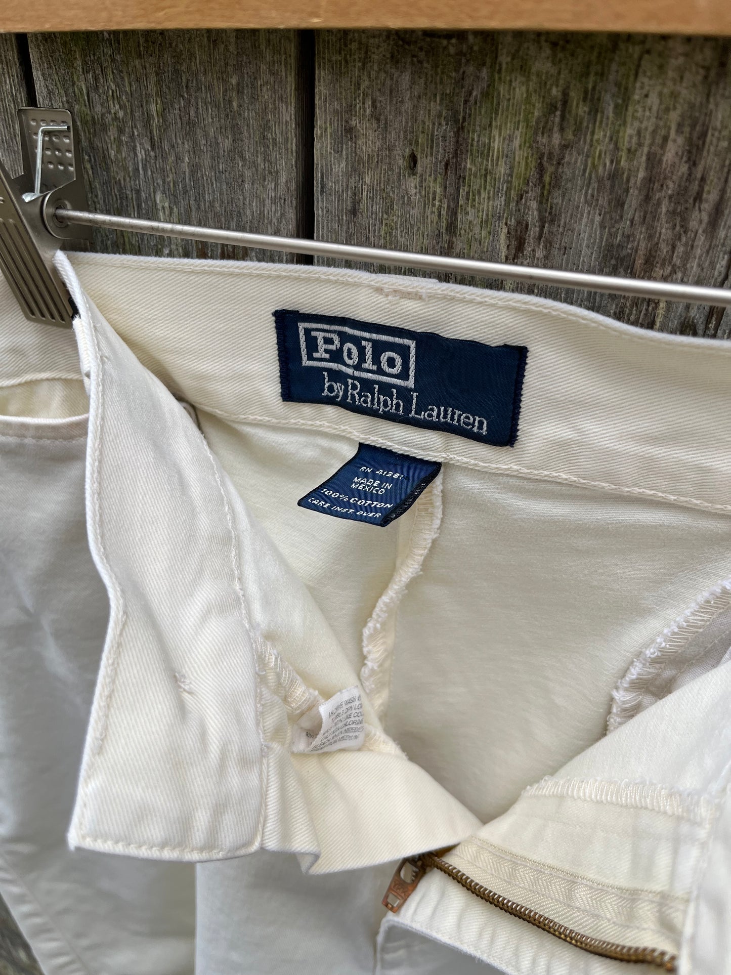 90s Polo Ralph Lauren ‘Philip’ Flat Front Cotton Twill Shorts (34,8”)