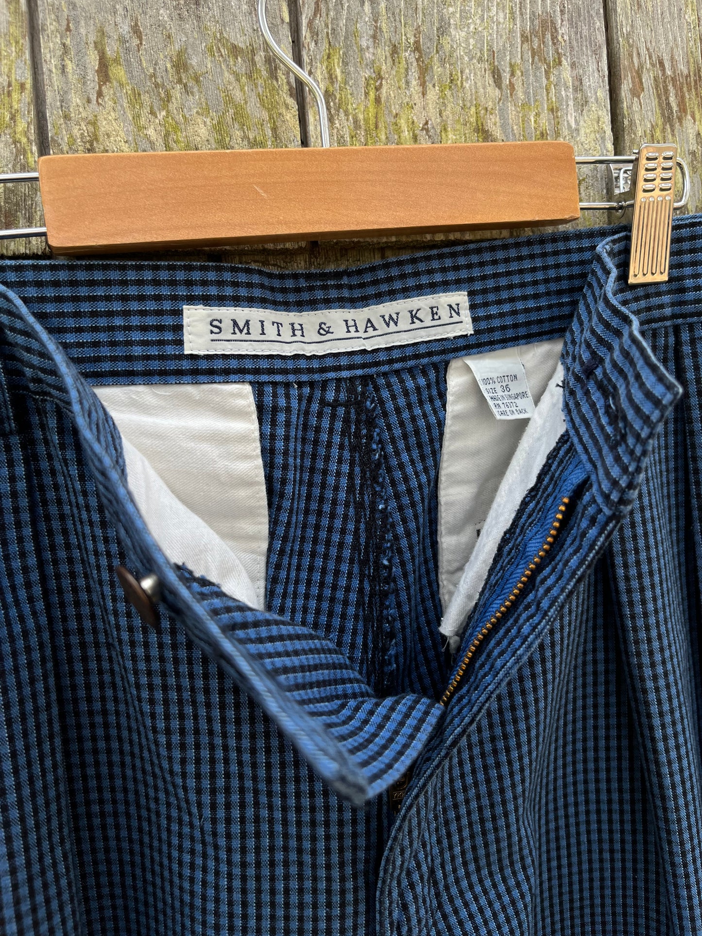 90s Smith & Hawken Check Cotton Twill Shirts (34/9”)