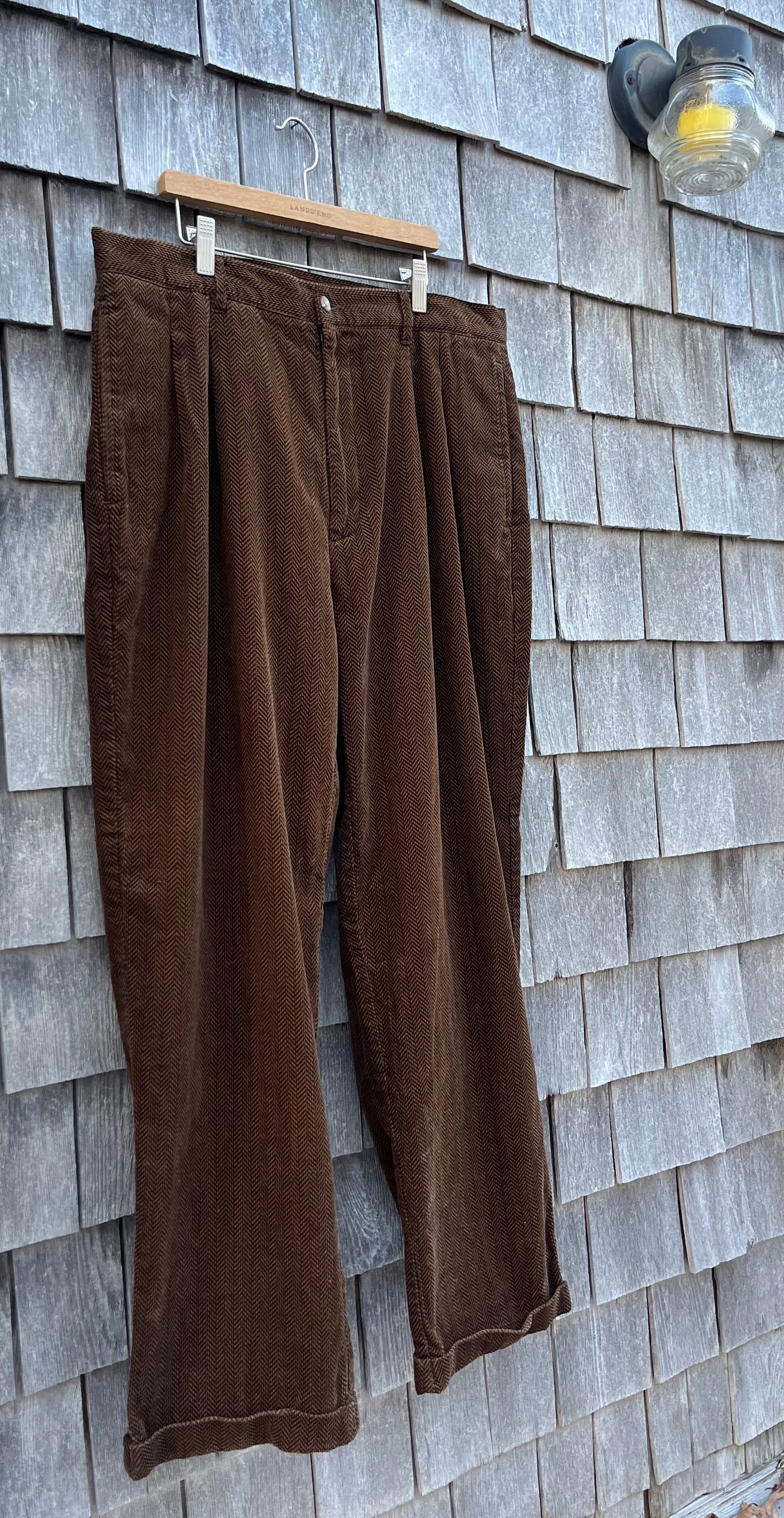 90s Scandia Woods Herringbone Print Cotton Corduroy Pants (36/30)