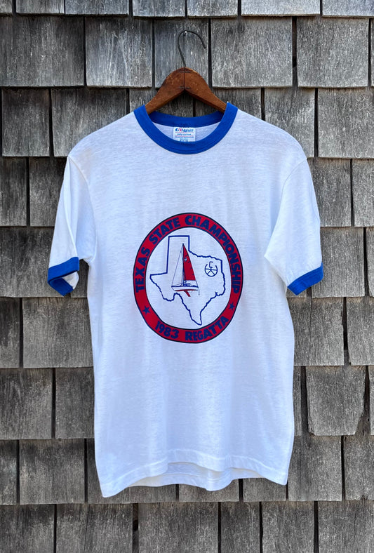 80s Texas State Regatta Ringer T-Shirt (M)