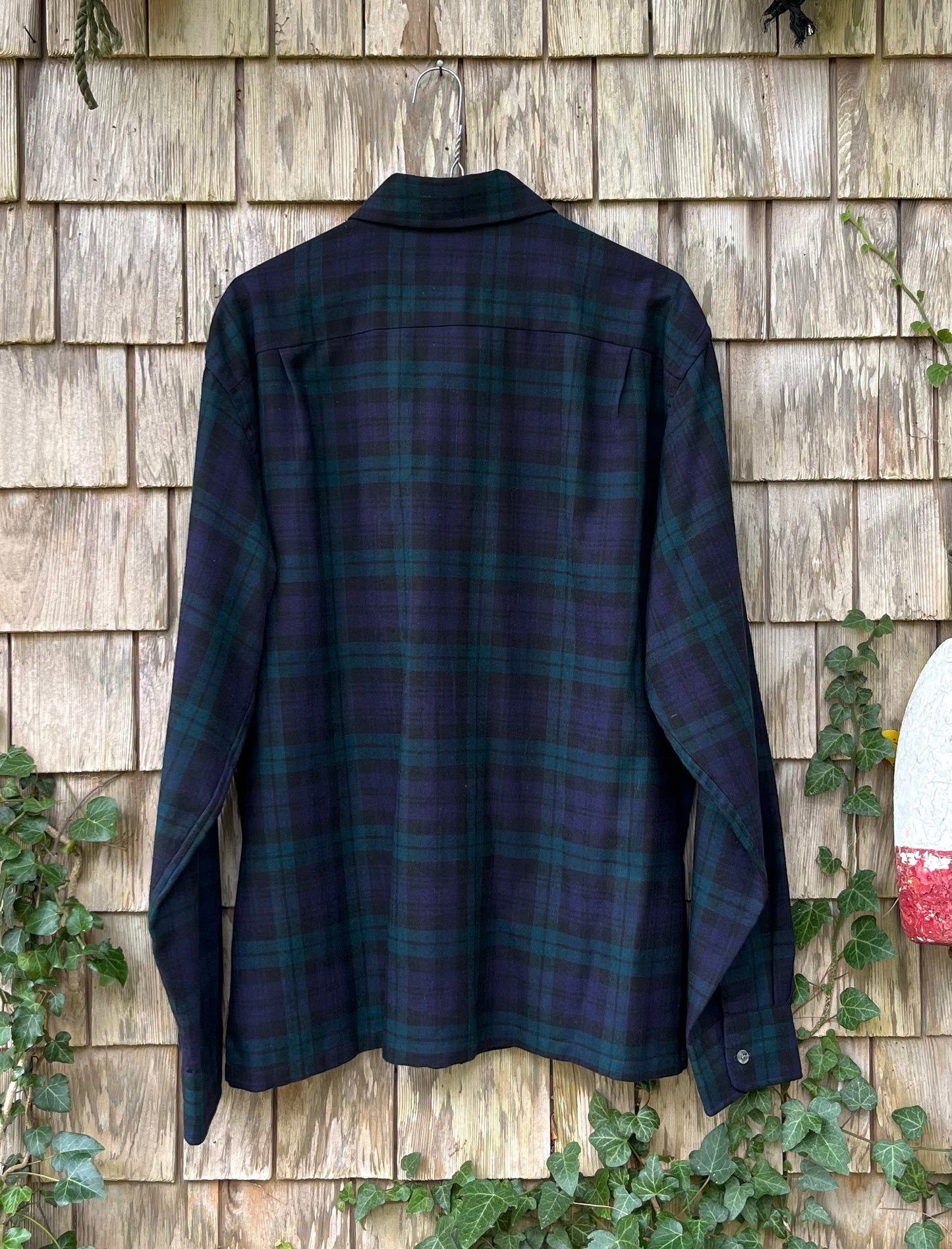 70s R.H. Stearns Viyella Wool Blend Button Front Shirt (XL)