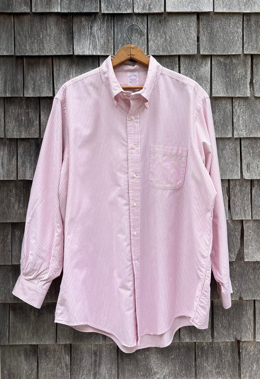 90s Brooks Brothers Makers University Stripe Oxford Cloth Button Down Shirt (17.5-4)