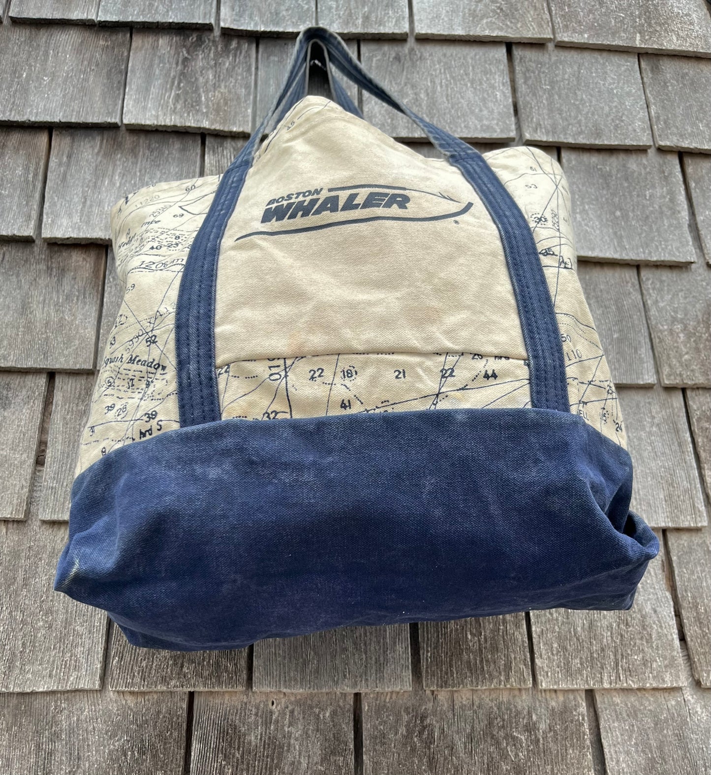 90s Boston Whaler Boats Nautical Maps Print Canvas Tote Bag