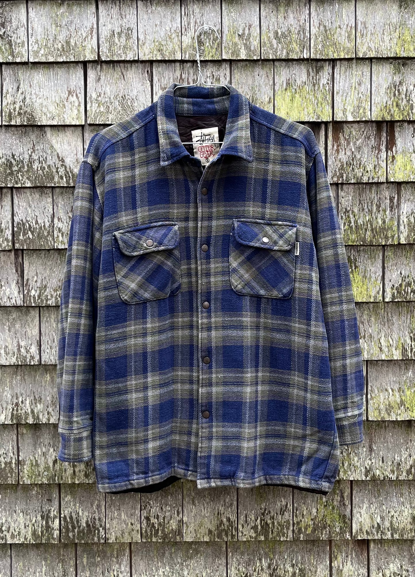 90s Stussy Insulated Flannel Shirt (XL)