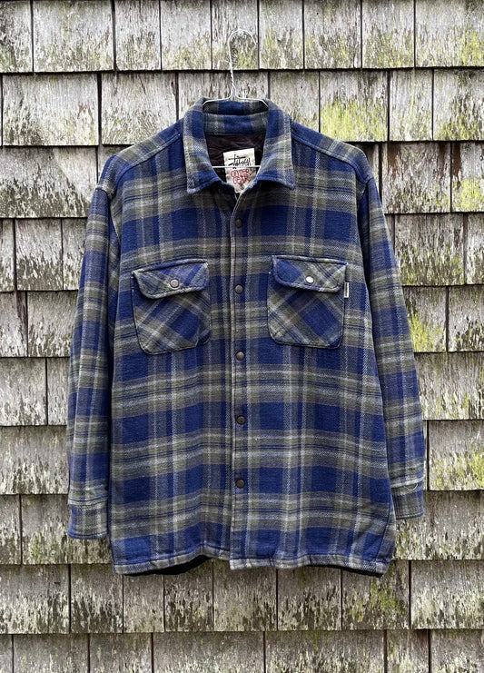 90s Stussy Insulated Flannel Shirt (XL)
