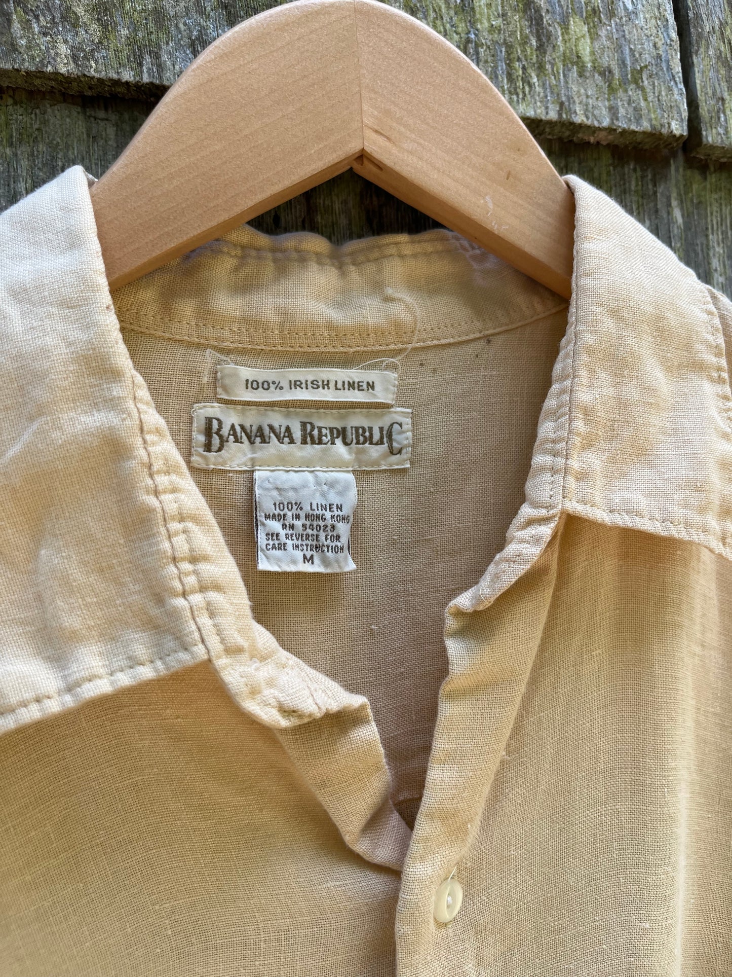 90s Banana Republic Irish Linen Button Front Shirt (L)