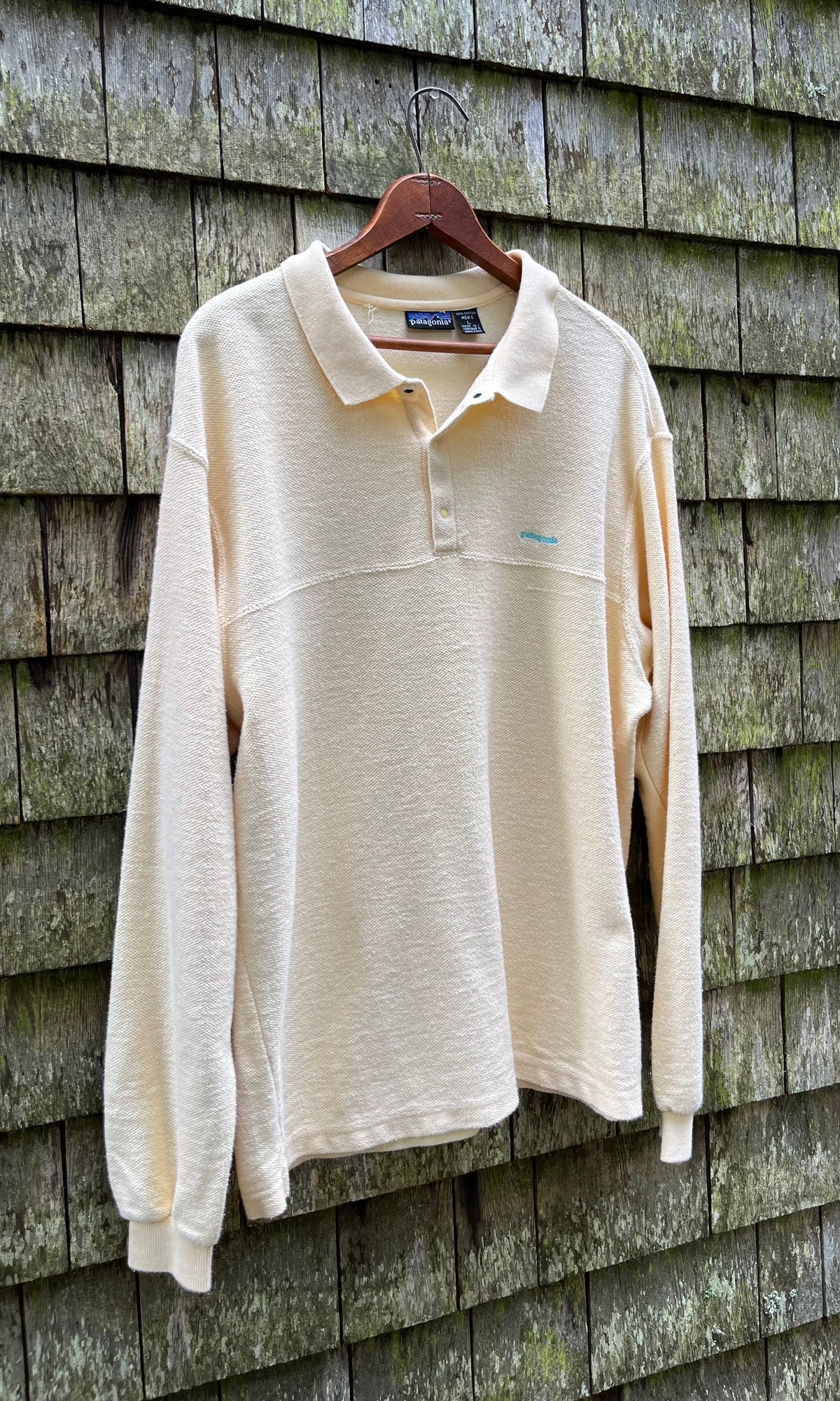 90s Patagonia Snap Collar Cotton Pique Pullover Shirt (L)