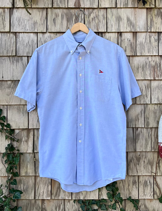 90s Lands' End Wianno Yacht Club Short Sleeve Oxford Cloth Button Down Shirt (M/L)