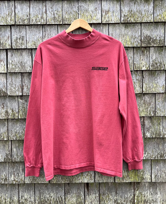 90s Sage Fly Fishing Rods Catch & Release Mock Neck Long Sleeve Shirt (L/XL)