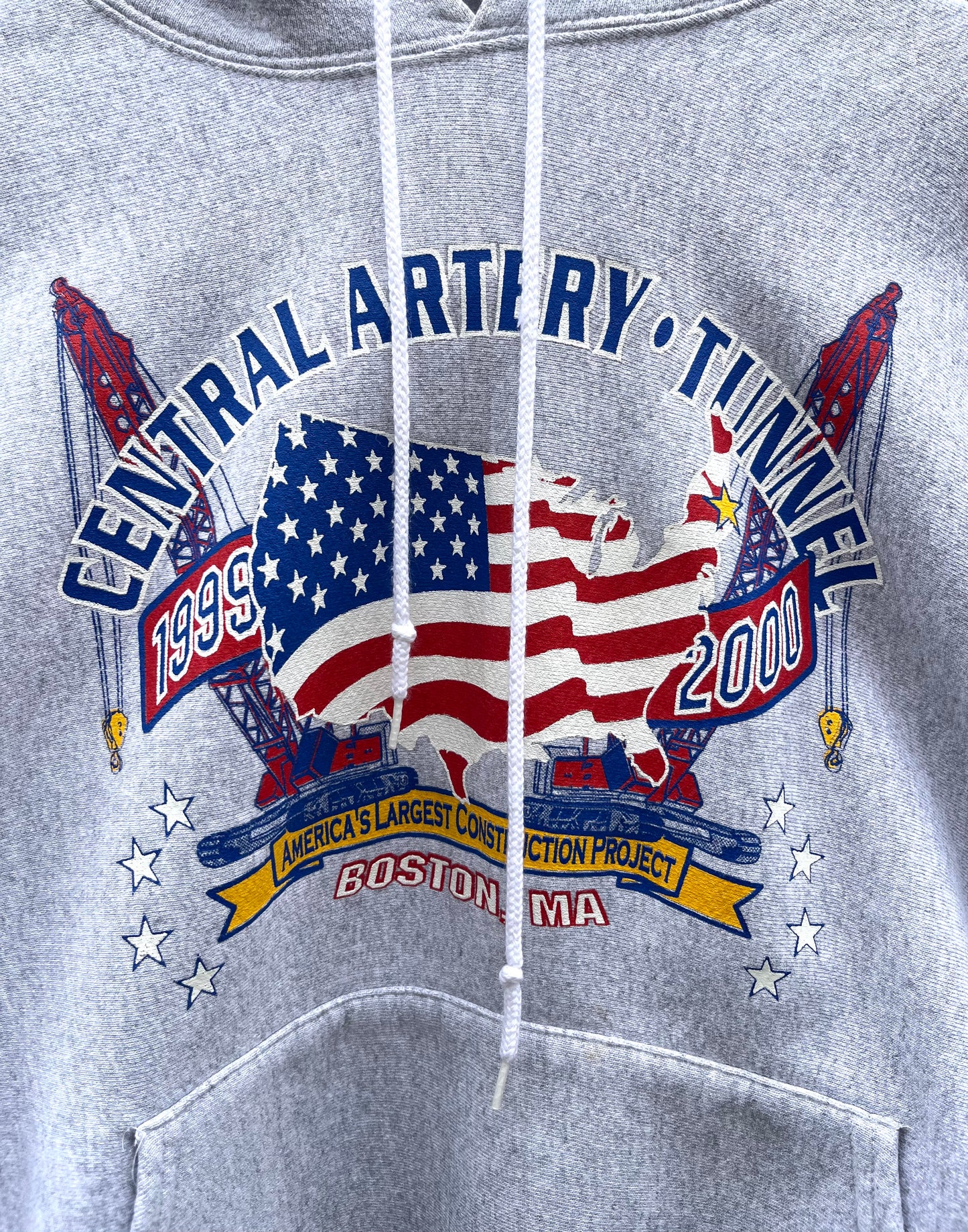 00s The Big Dig ‘Union Built’ Reverse Weave Style Hooded Sweatshirt (XL)