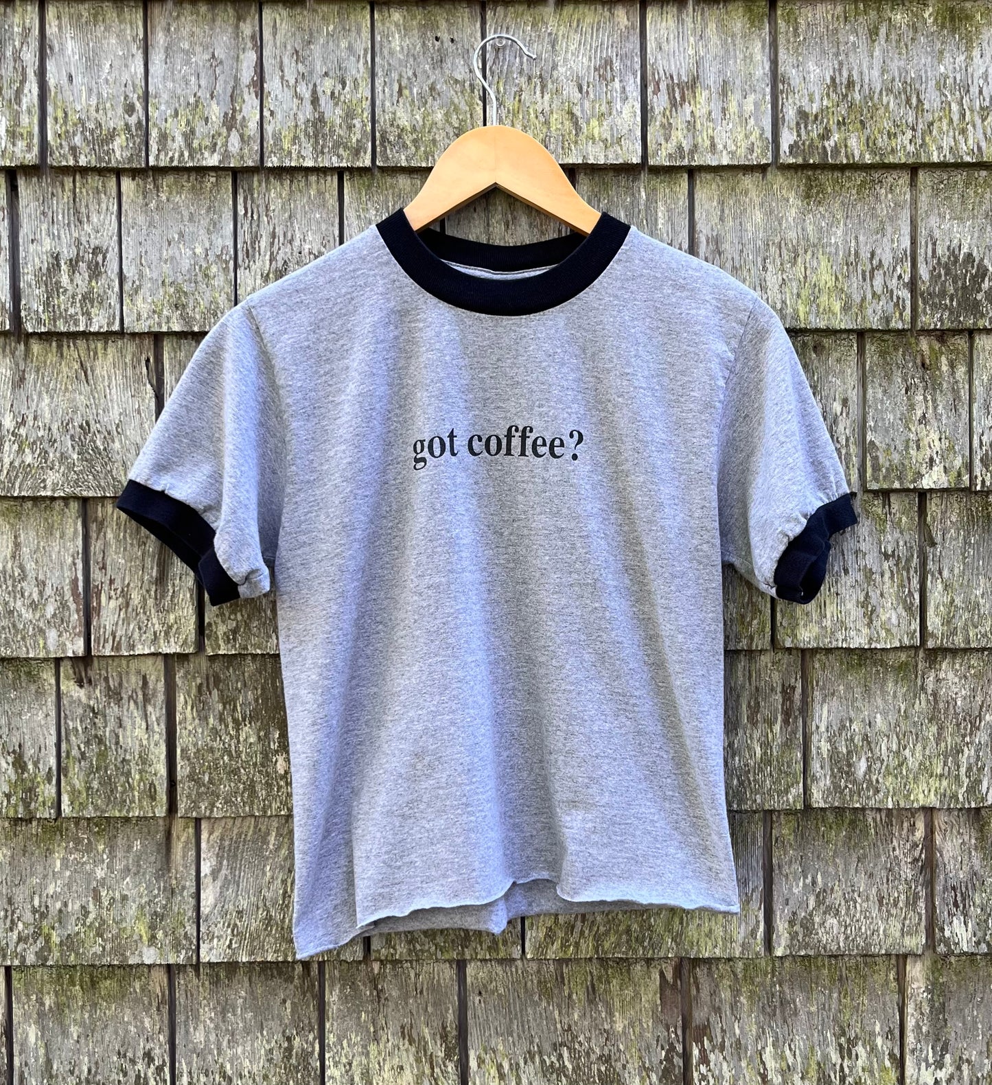 00s Brewster General Store ‘Got Coffee?’ Cropped Ringer T-Shirt (S)