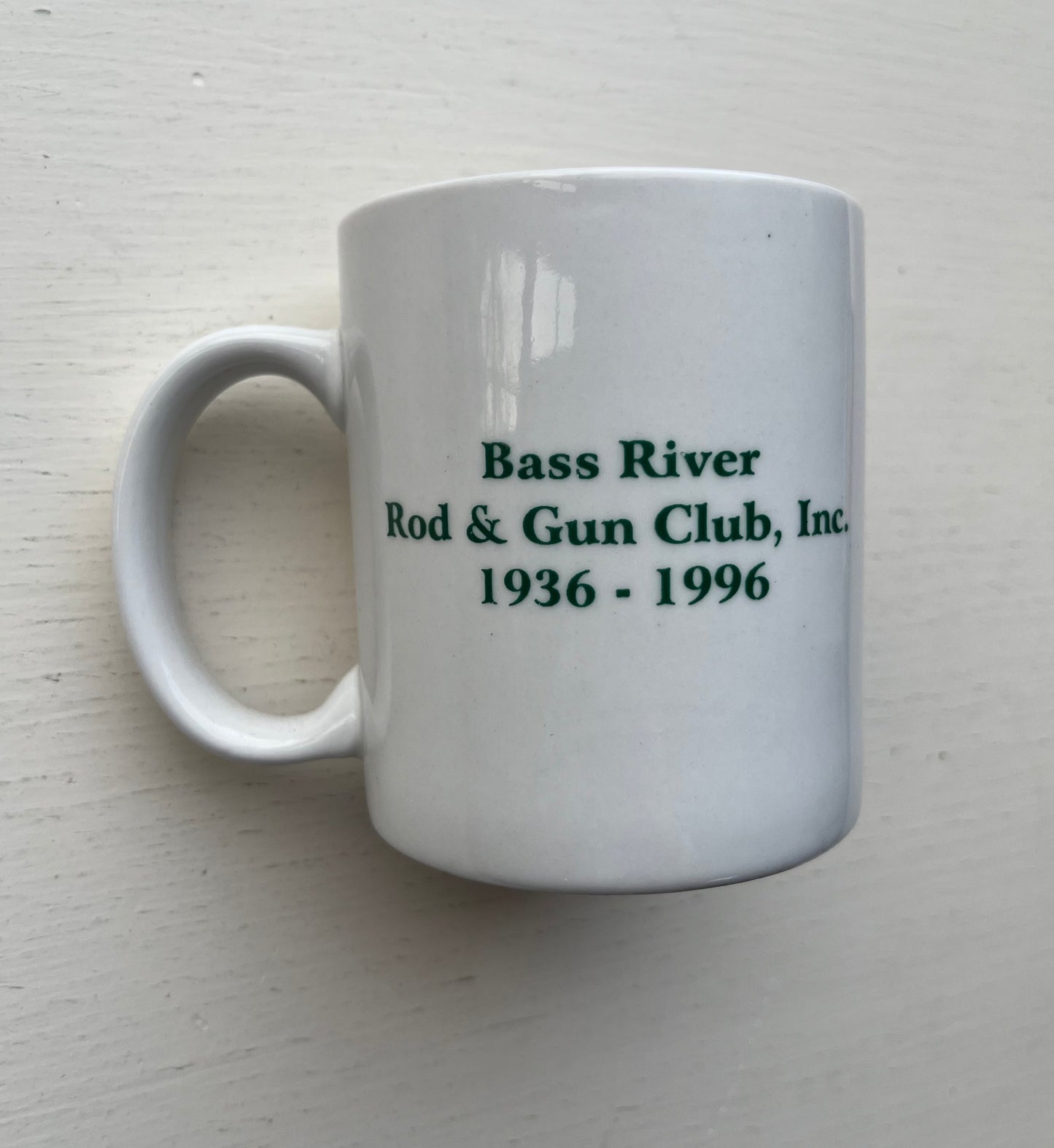 90s Bass River Rod & Gun Club 60th Anniversary Coffee Mug