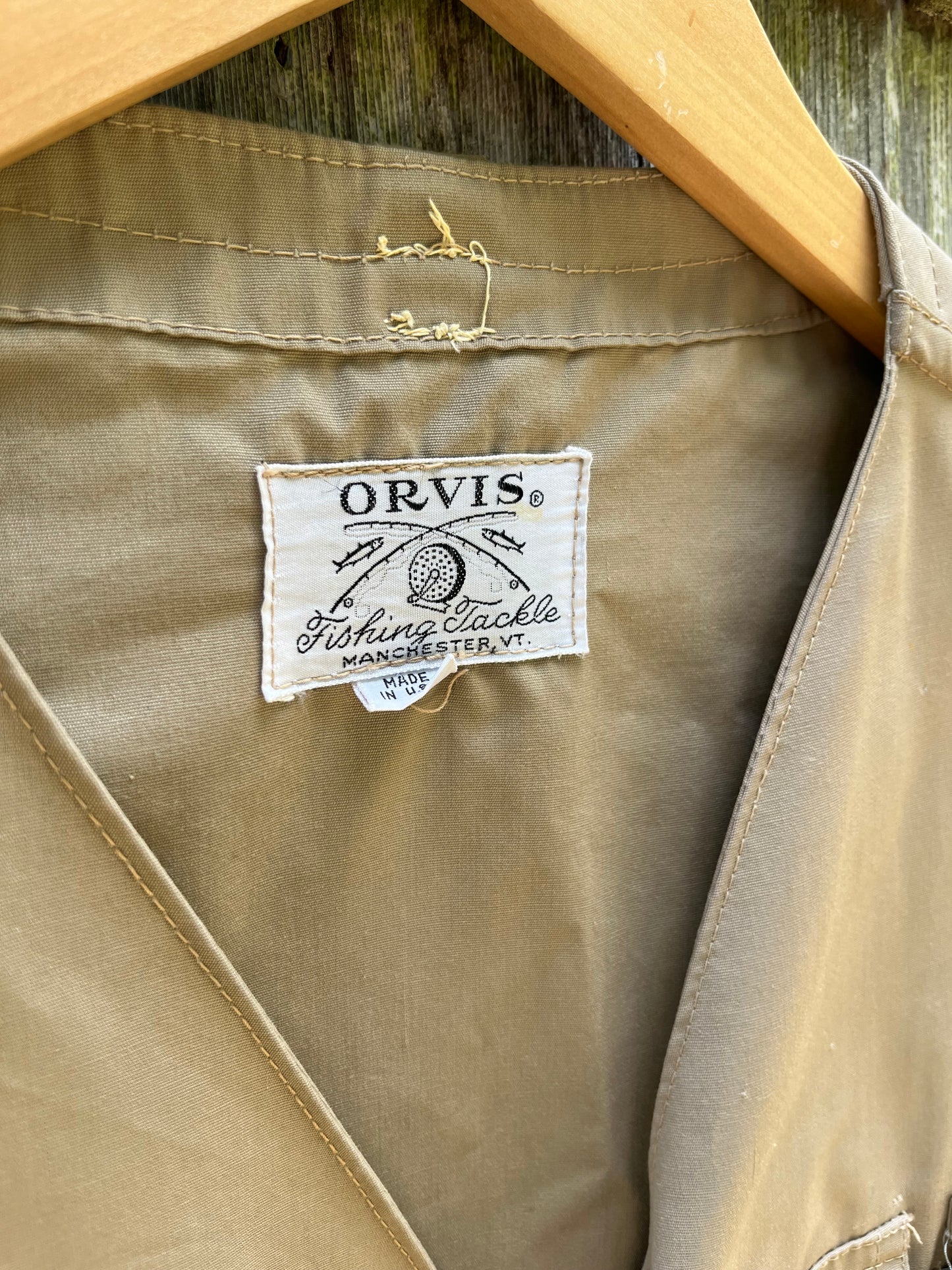 70s Orvis Cotton Twill & Nylon Fishing Vest (L/XL)